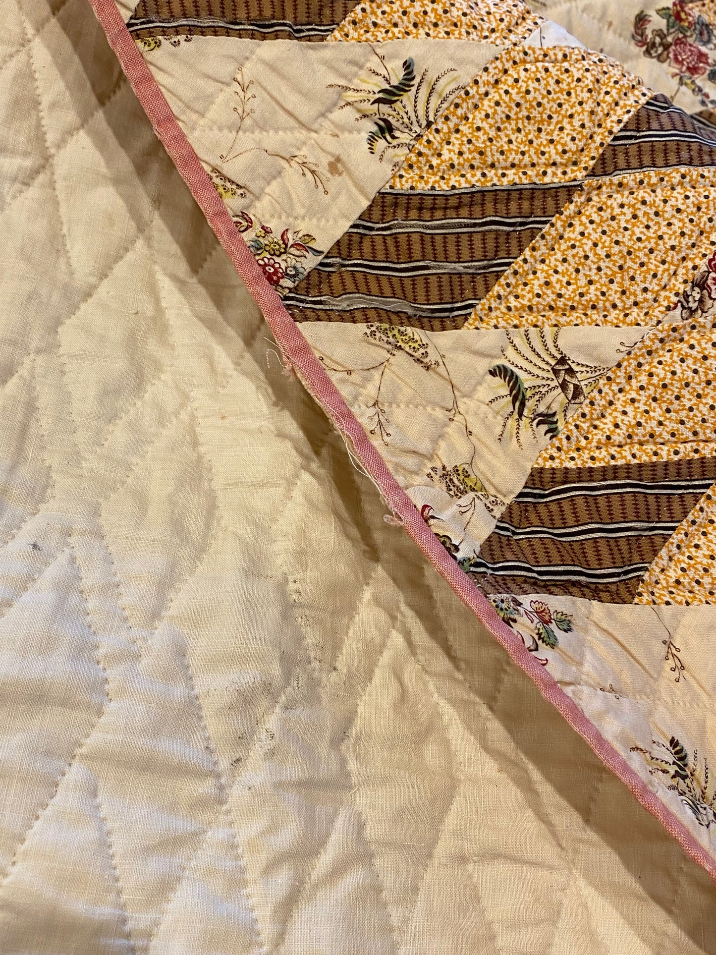 Early Diamonds Chintz Quilt