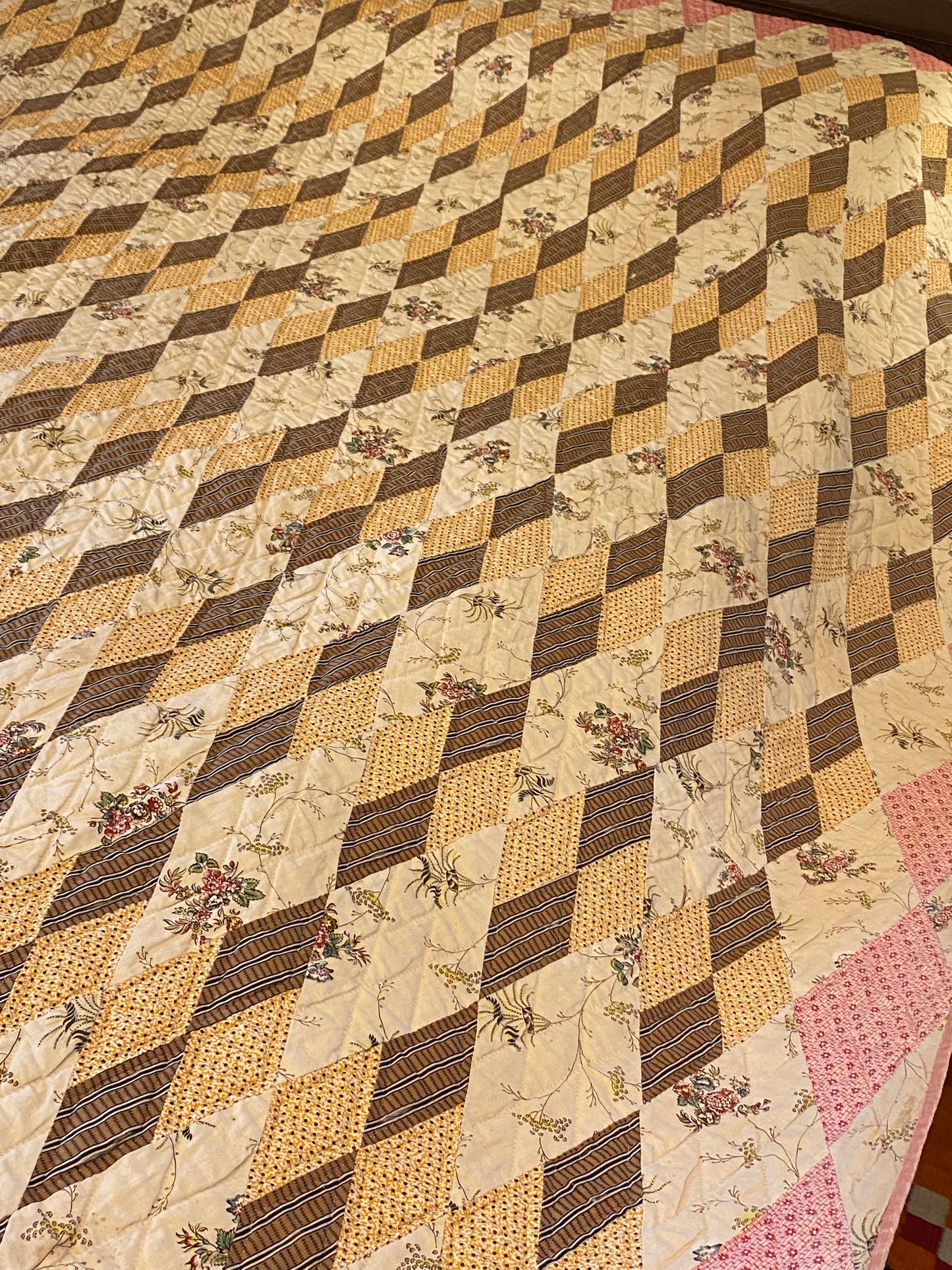 Early Diamonds Chintz Quilt