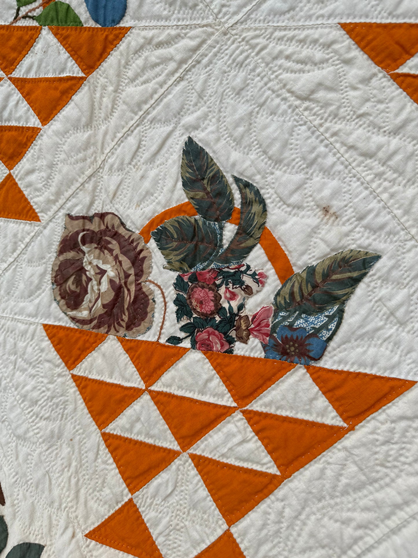 Early Basket of Chintz Flowers Quilt
