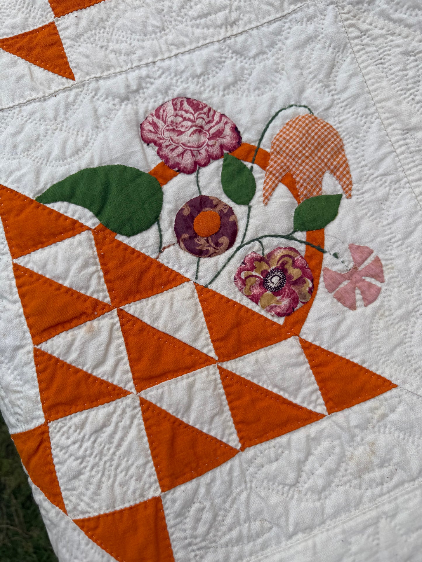 Early Basket of Chintz Flowers Quilt