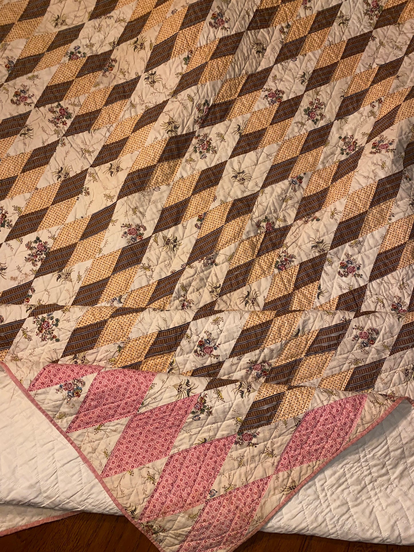 Early Diamonds Chintz Quilt