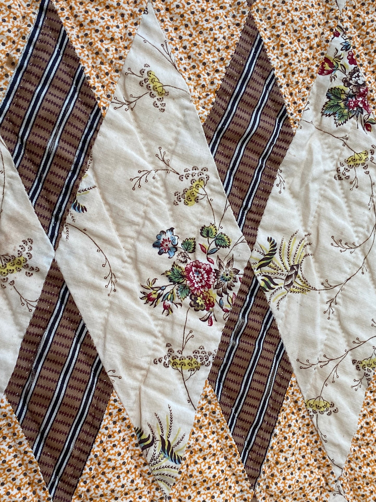 Early Diamonds Chintz Quilt