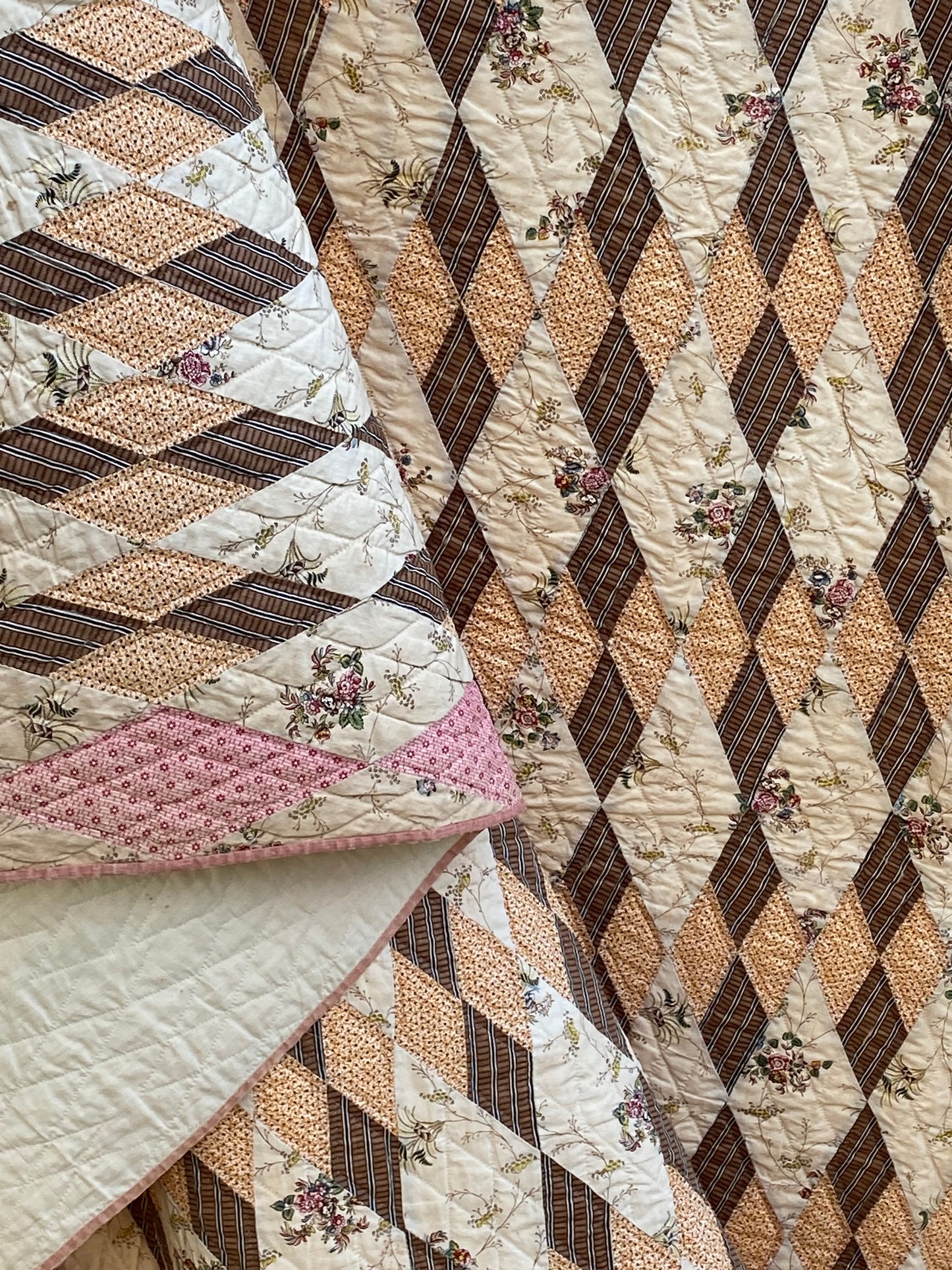 Early Diamonds Chintz Quilt