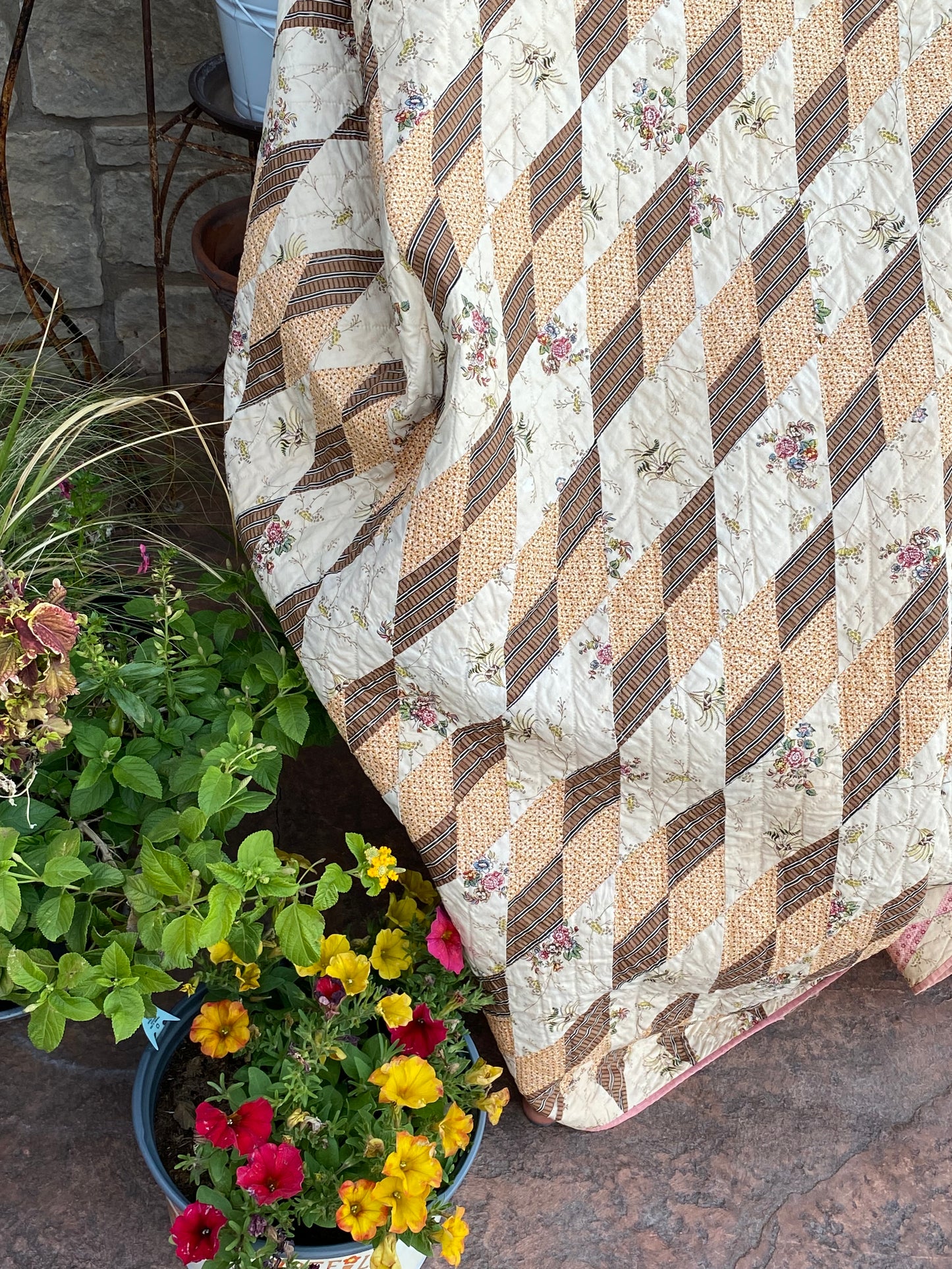 Early Diamonds Chintz Quilt