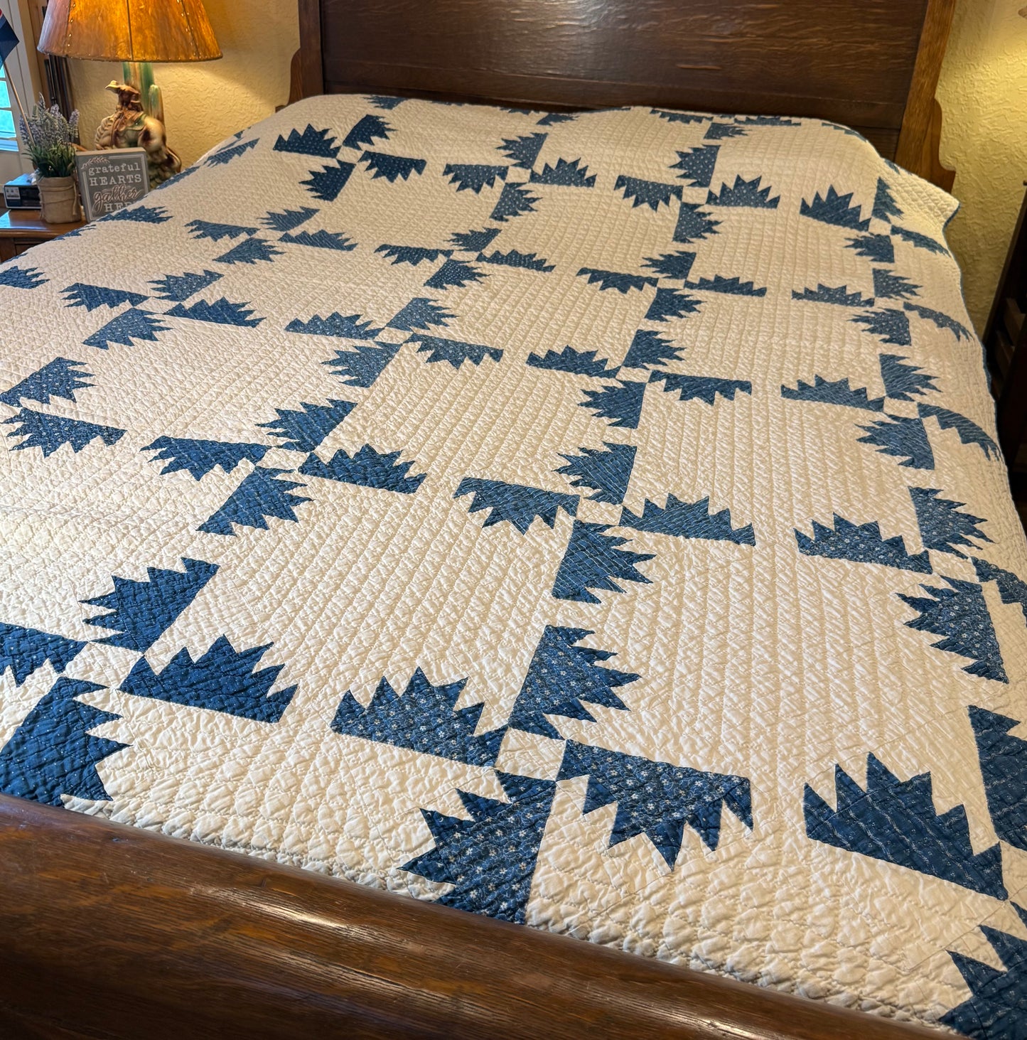 Blue and White Kansas Troubles Quilt