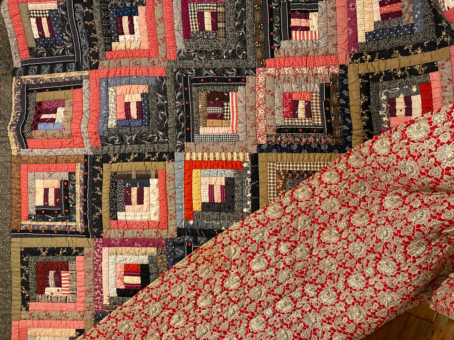 Log Cabin - Straight Furrows Quilt