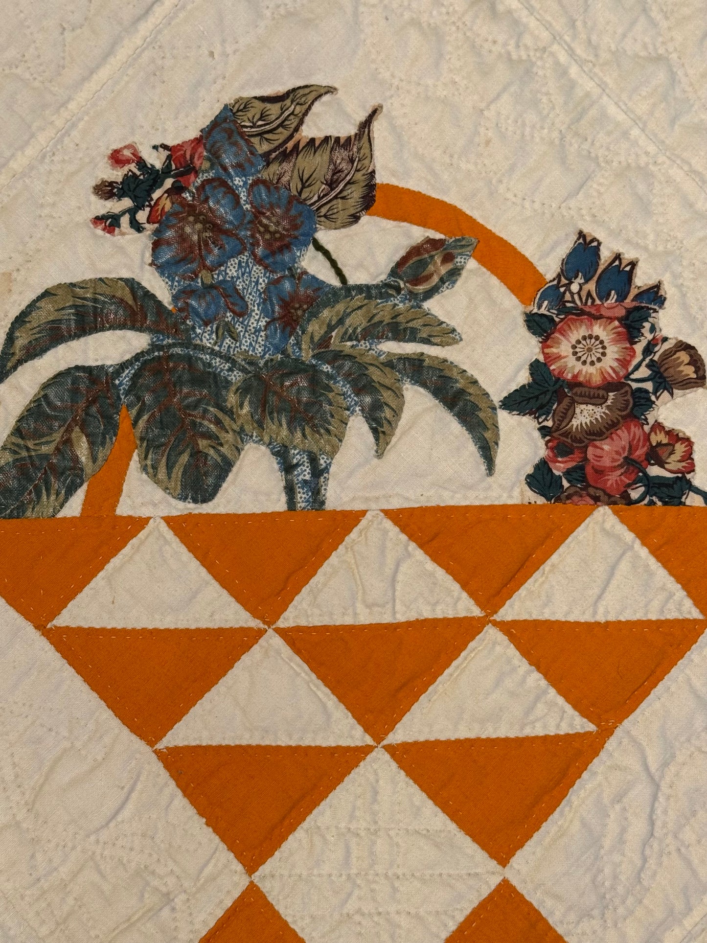 Early Basket of Chintz Flowers Quilt
