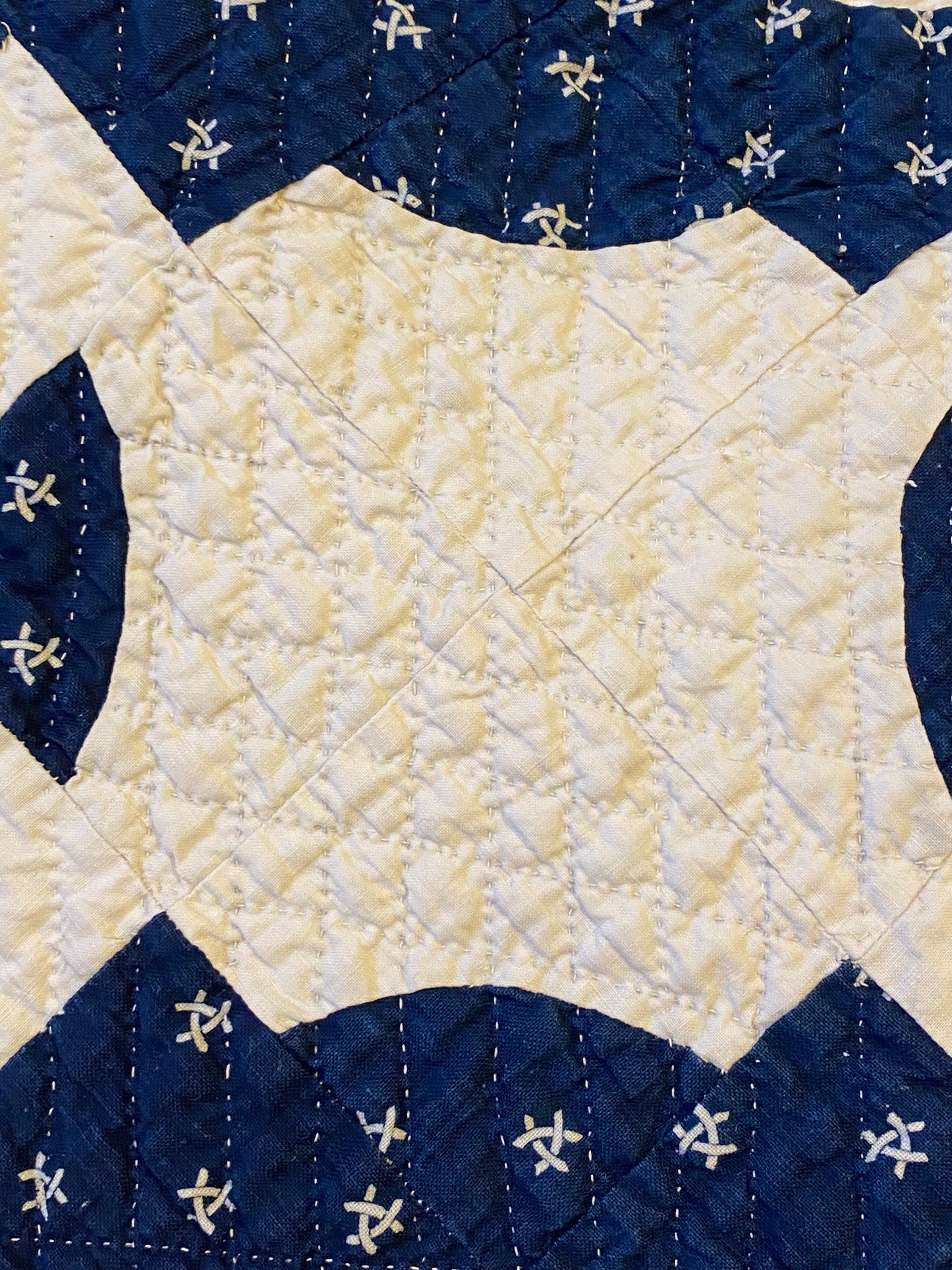 Dated Initialed Drunkards Path Quilt