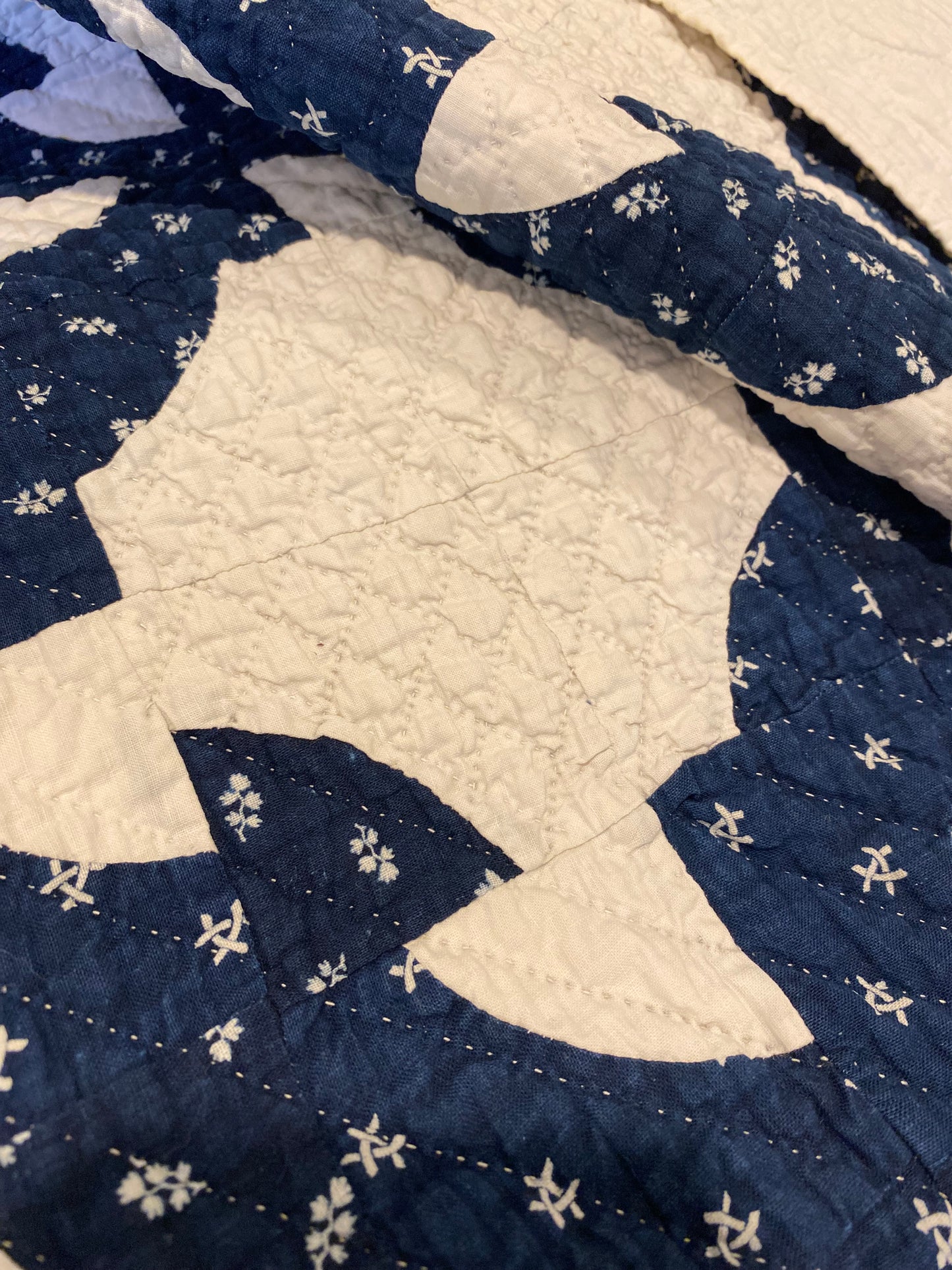 Dated Initialed Drunkards Path Quilt
