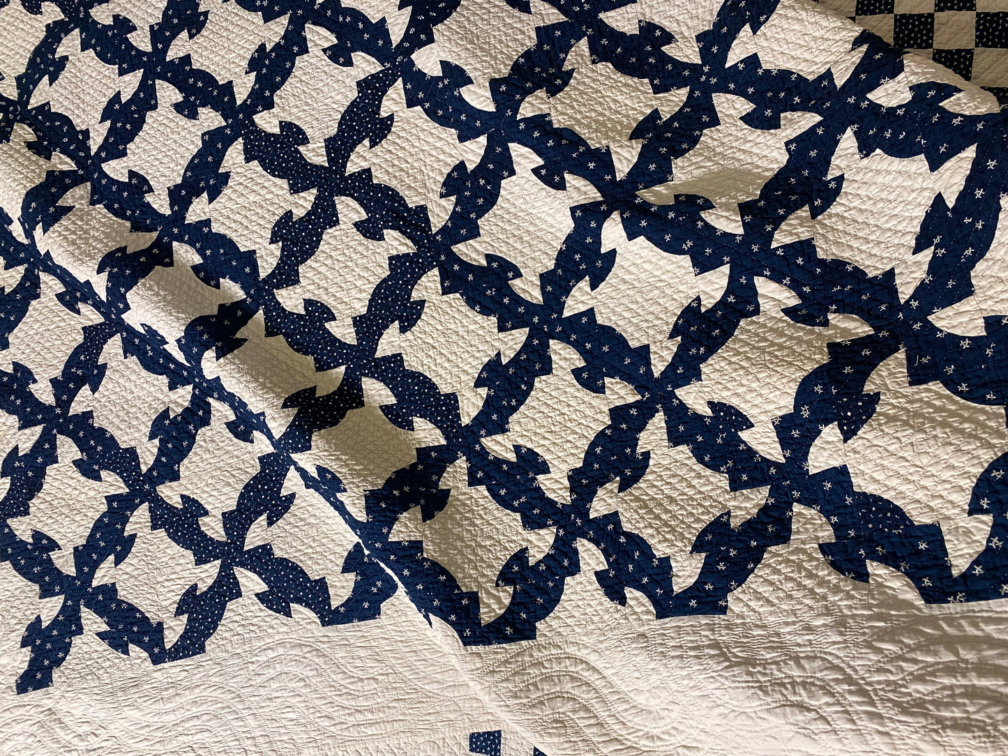 Dated Initialed Drunkards Path Quilt