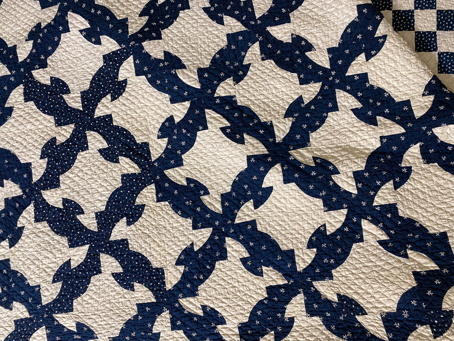 Dated Initialed Drunkards Path Quilt