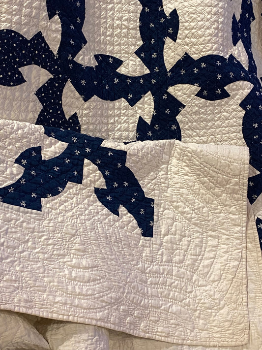 Dated Initialed Drunkards Path Quilt