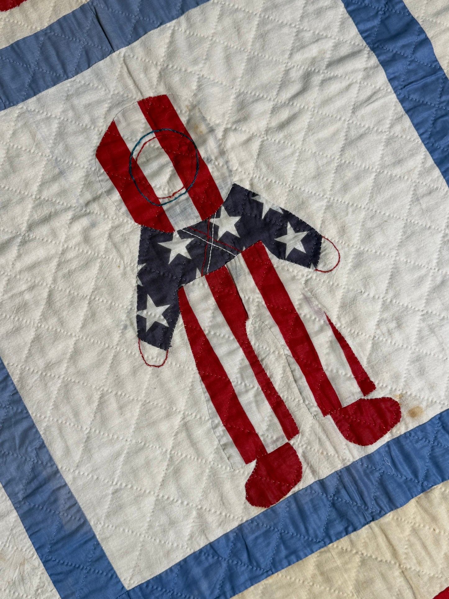 Unique and Rare Patriotic Overall Sam Quilt