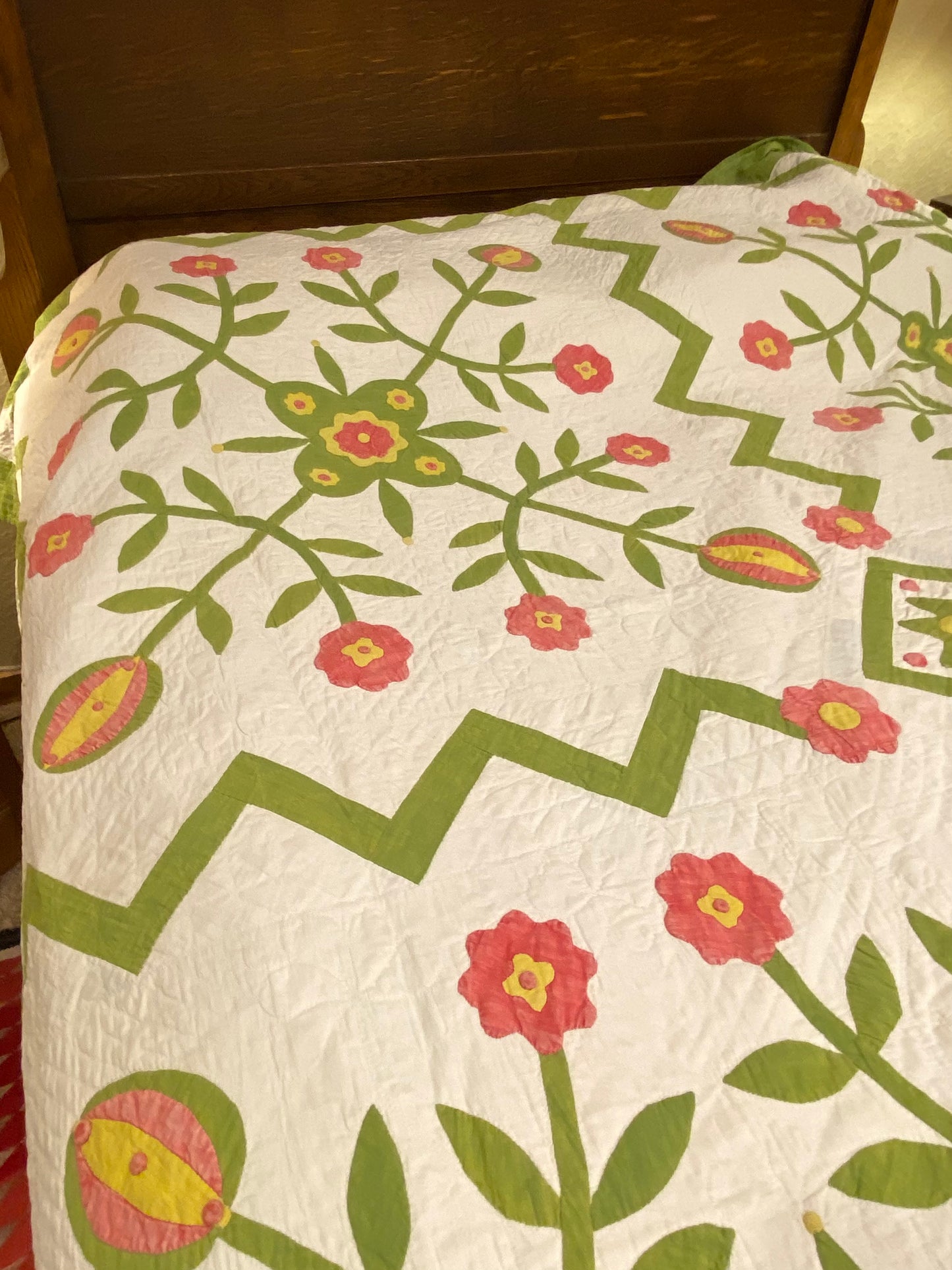 1860’s Four Block of Rose/Love Apple Appliqué with Border