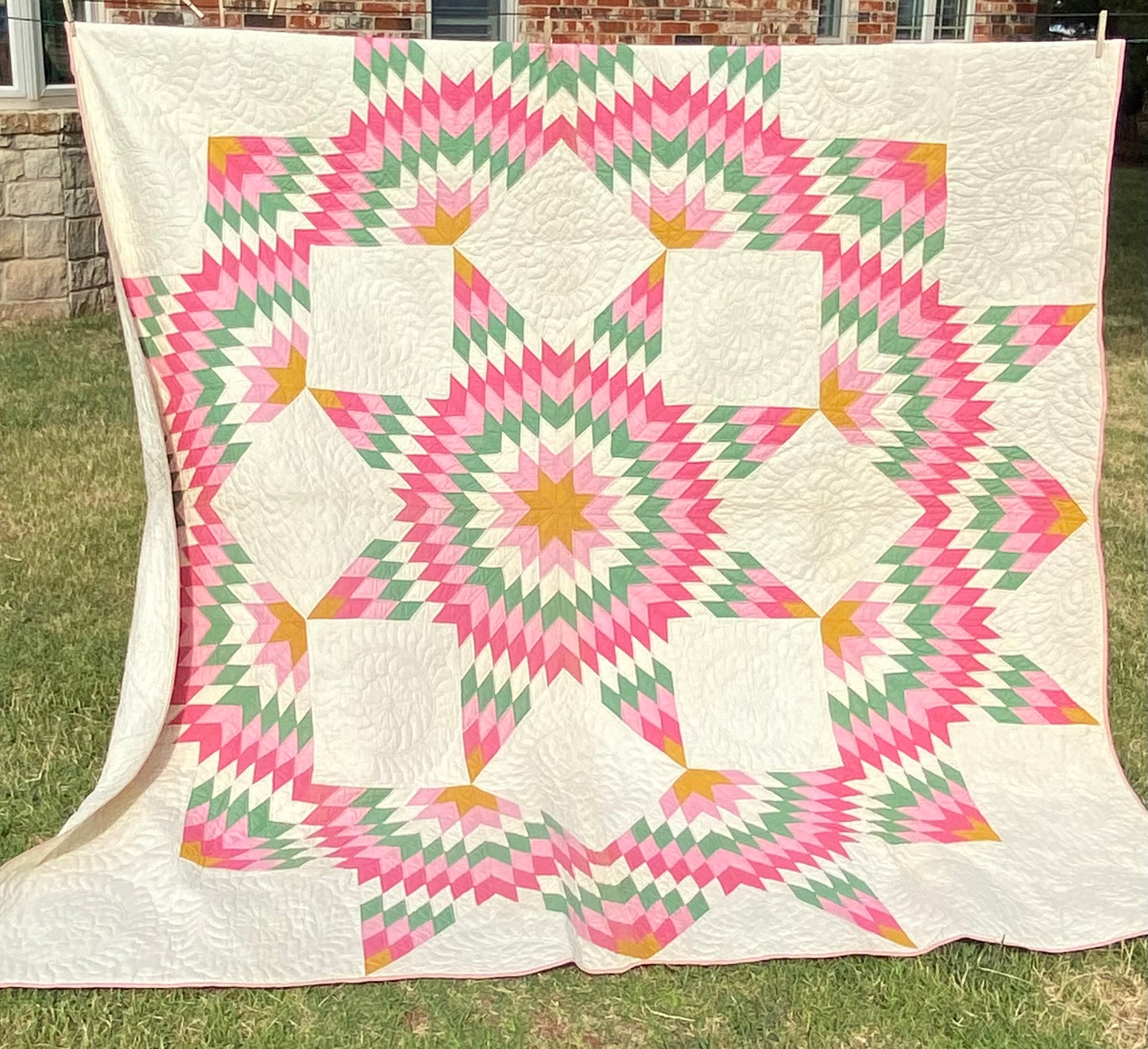 Broken Star in Solids Quilt - Exhibited - Sold