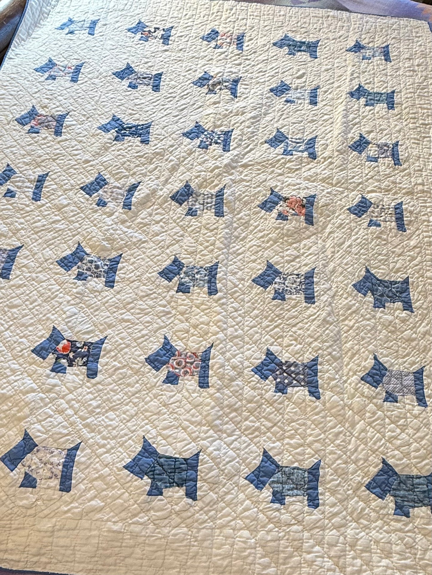 Original Small Scale Scottie Dog Quilt -Crib/Youth