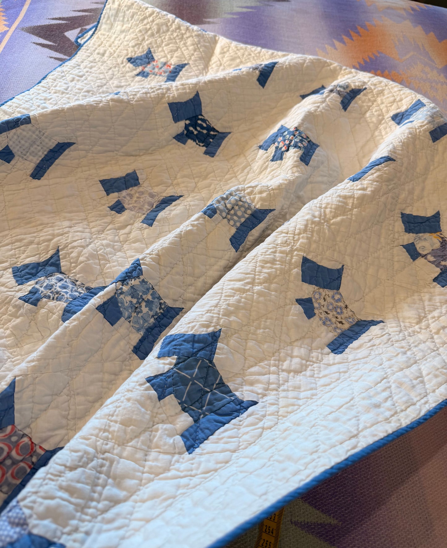 Original Small Scale Scottie Dog Quilt -Crib/Youth