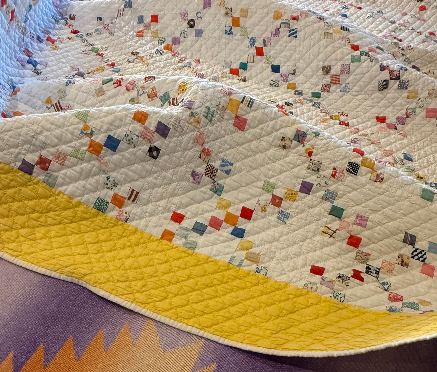 Miniature Mini Scale Double 9 Patch Quilt