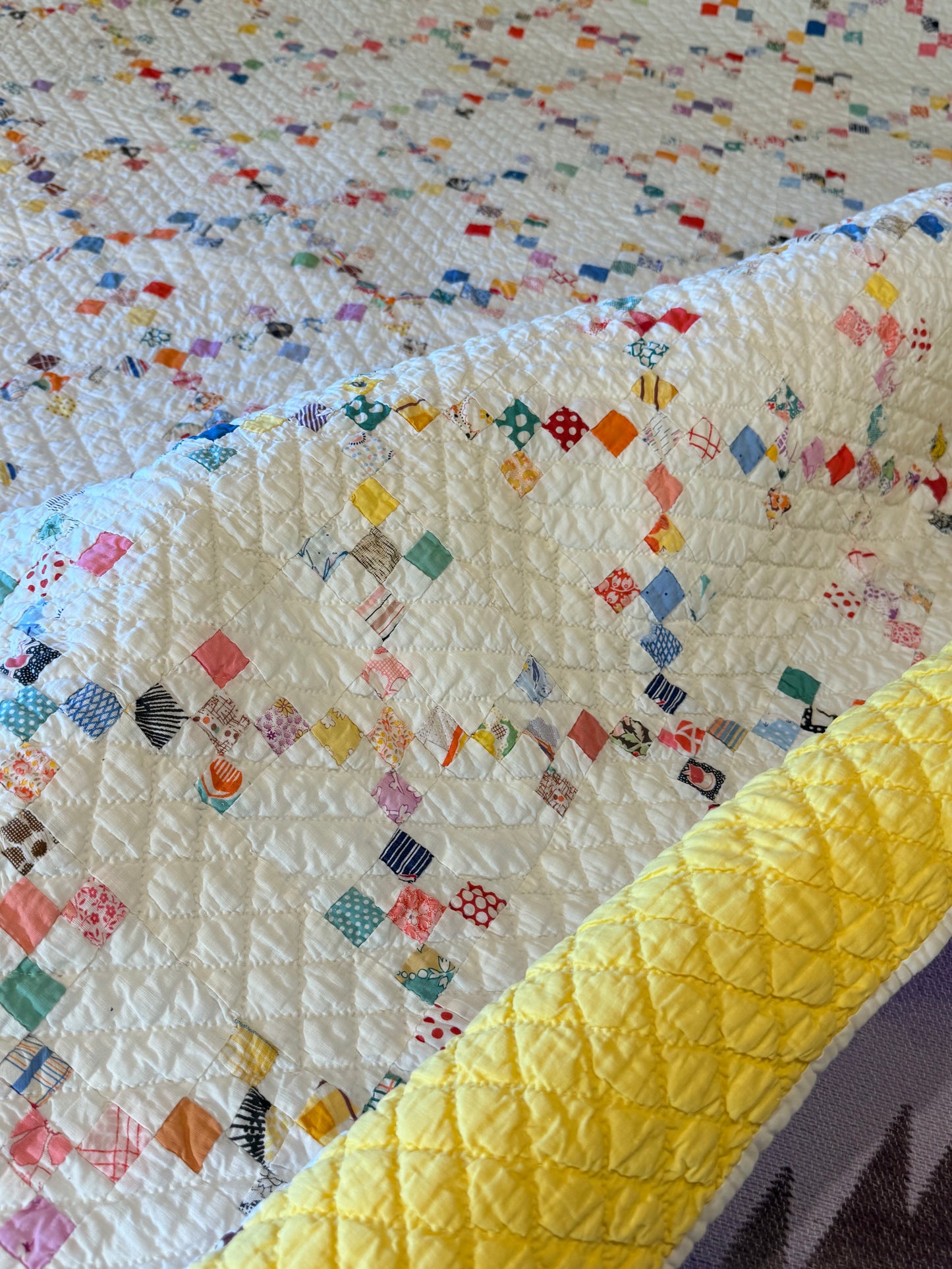 Miniature Mini Scale Double 9 Patch Quilt