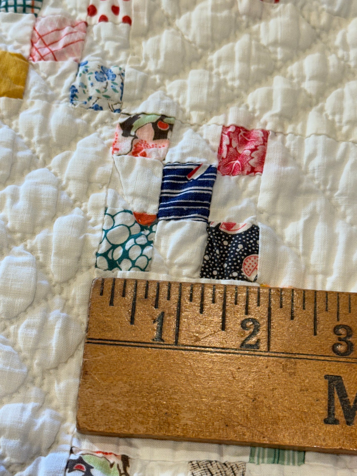 Miniature Mini Scale Double 9 Patch Quilt