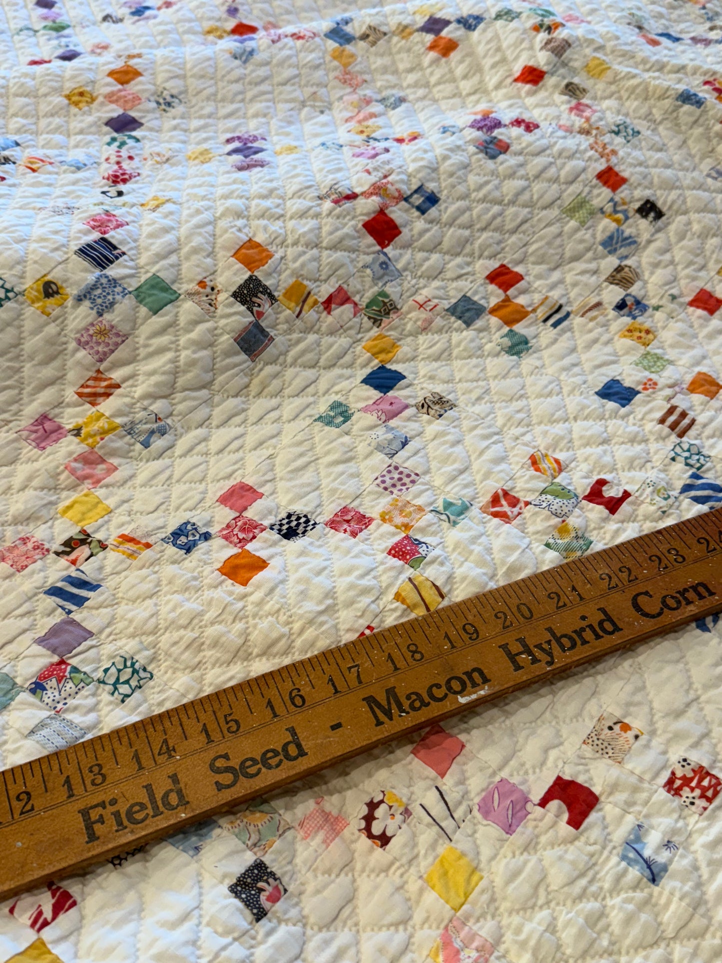 Miniature Mini Scale Double 9 Patch Quilt