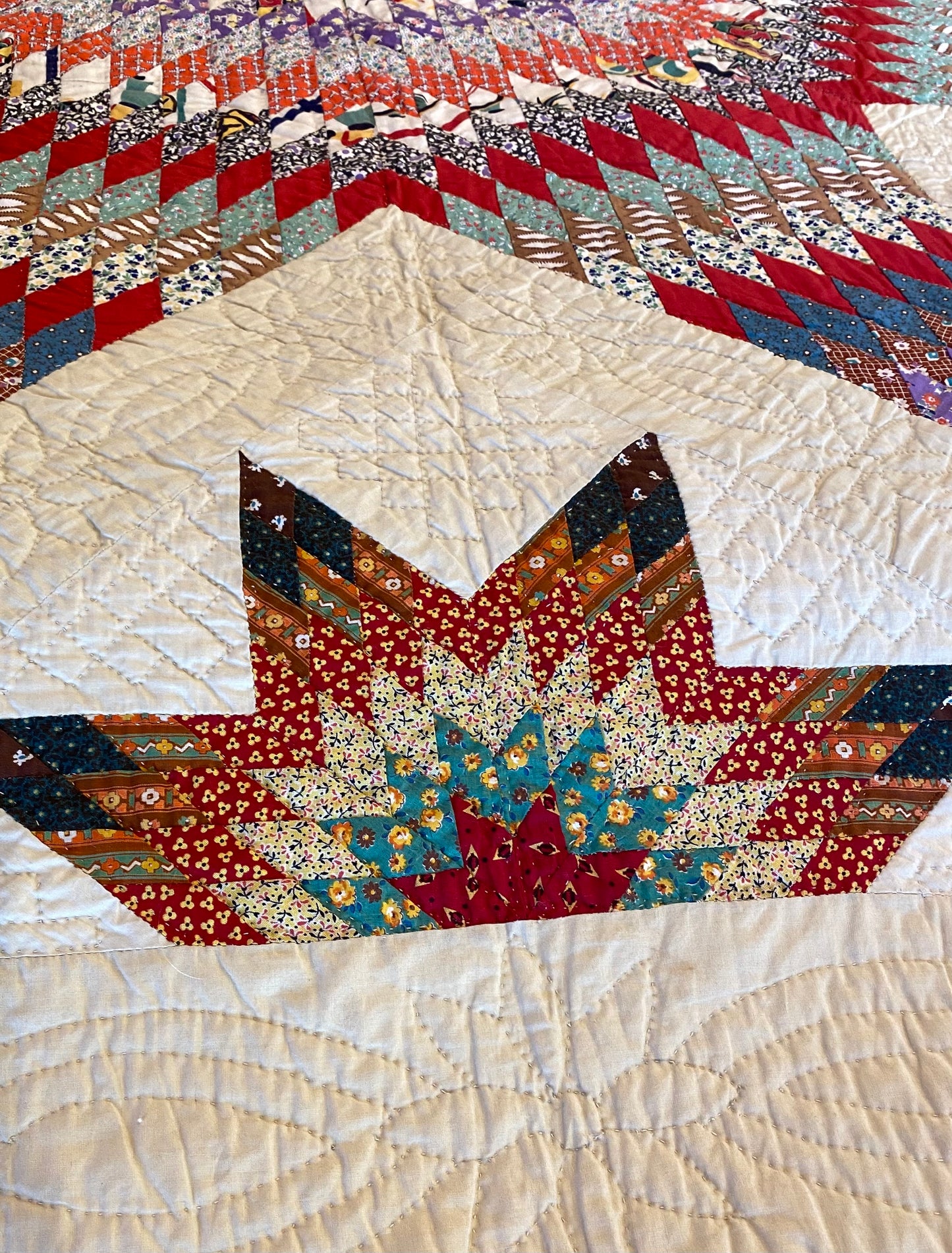 Blazing Star of Stars with Stars Border Quilt