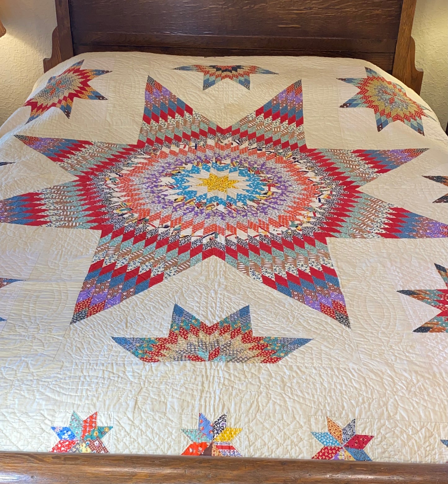 Blazing Star of Stars with Stars Border Quilt