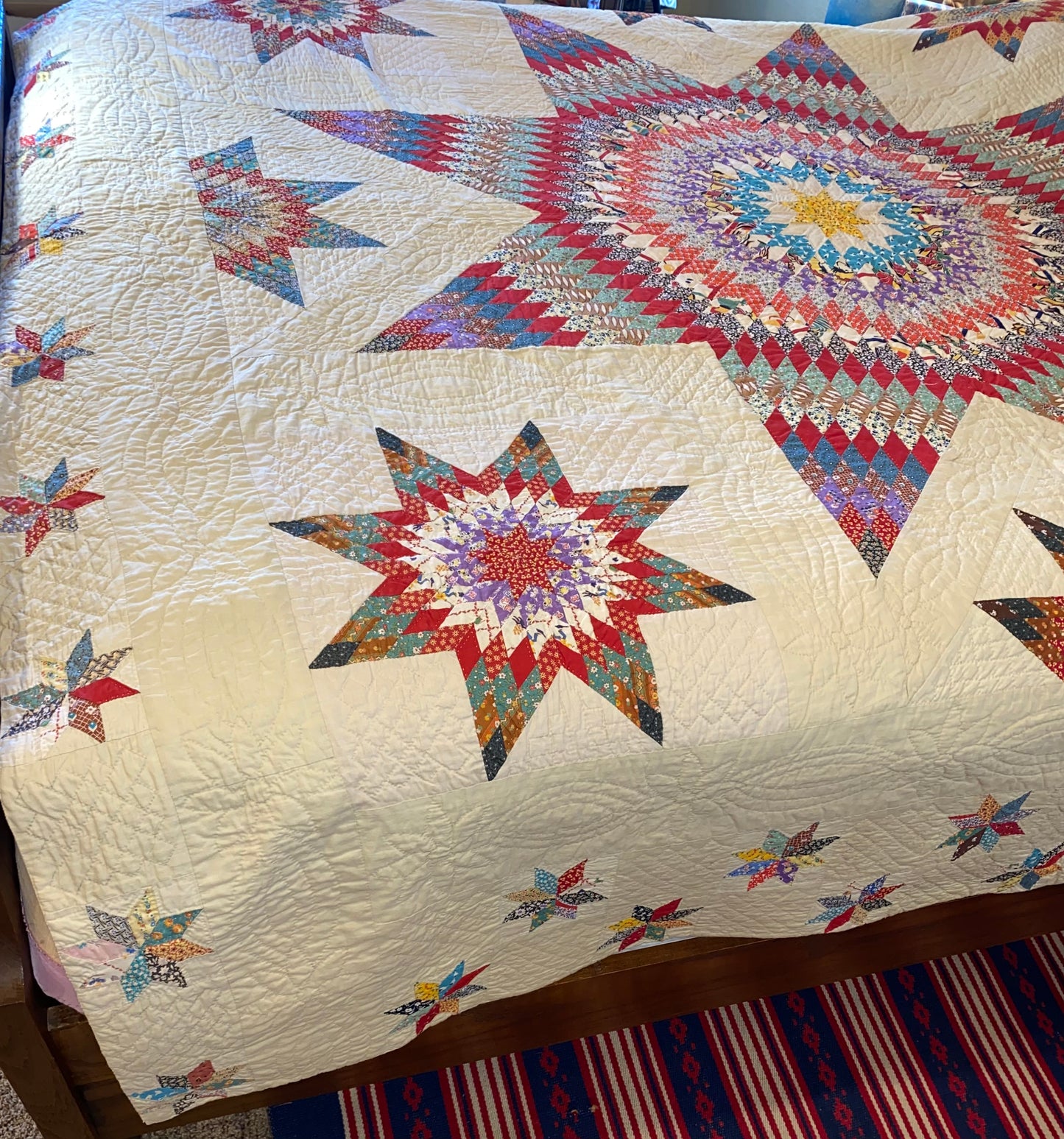 Blazing Star of Stars with Stars Border Quilt