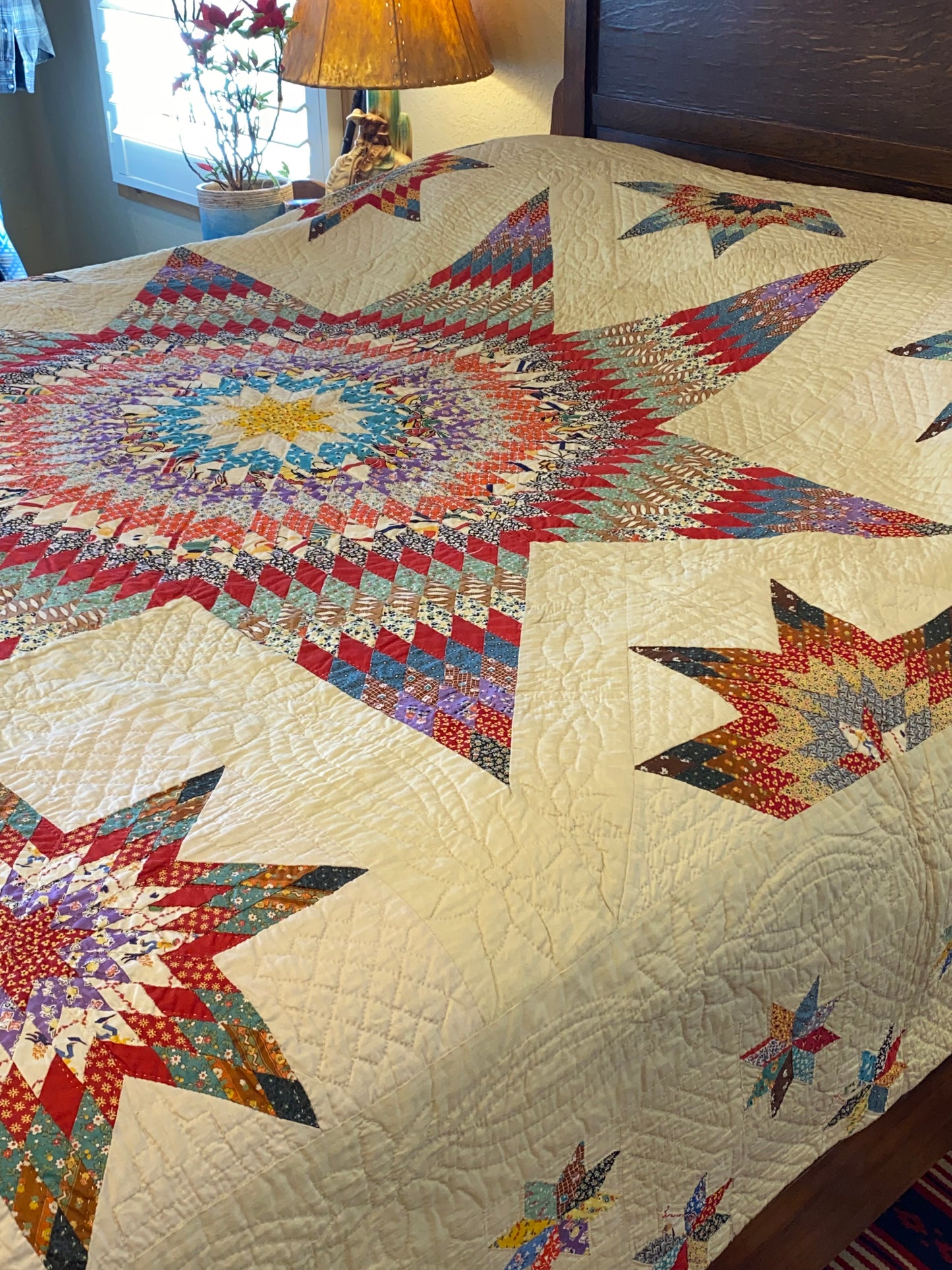 Blazing Star of Stars with Stars Border Quilt