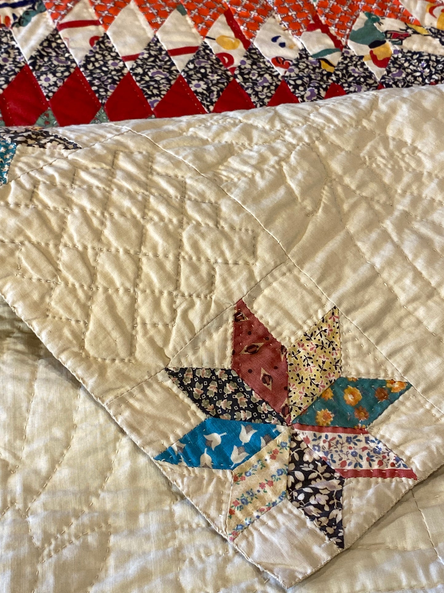 Blazing Star of Stars with Stars Border Quilt