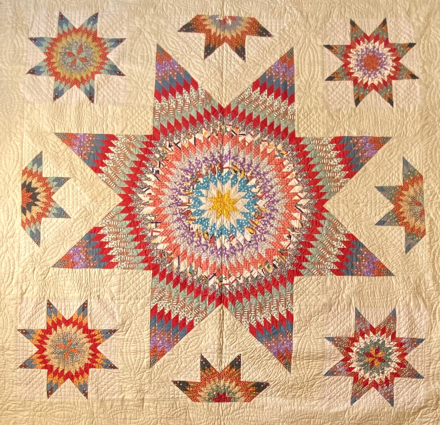 Blazing Star of Stars with Stars Border Quilt