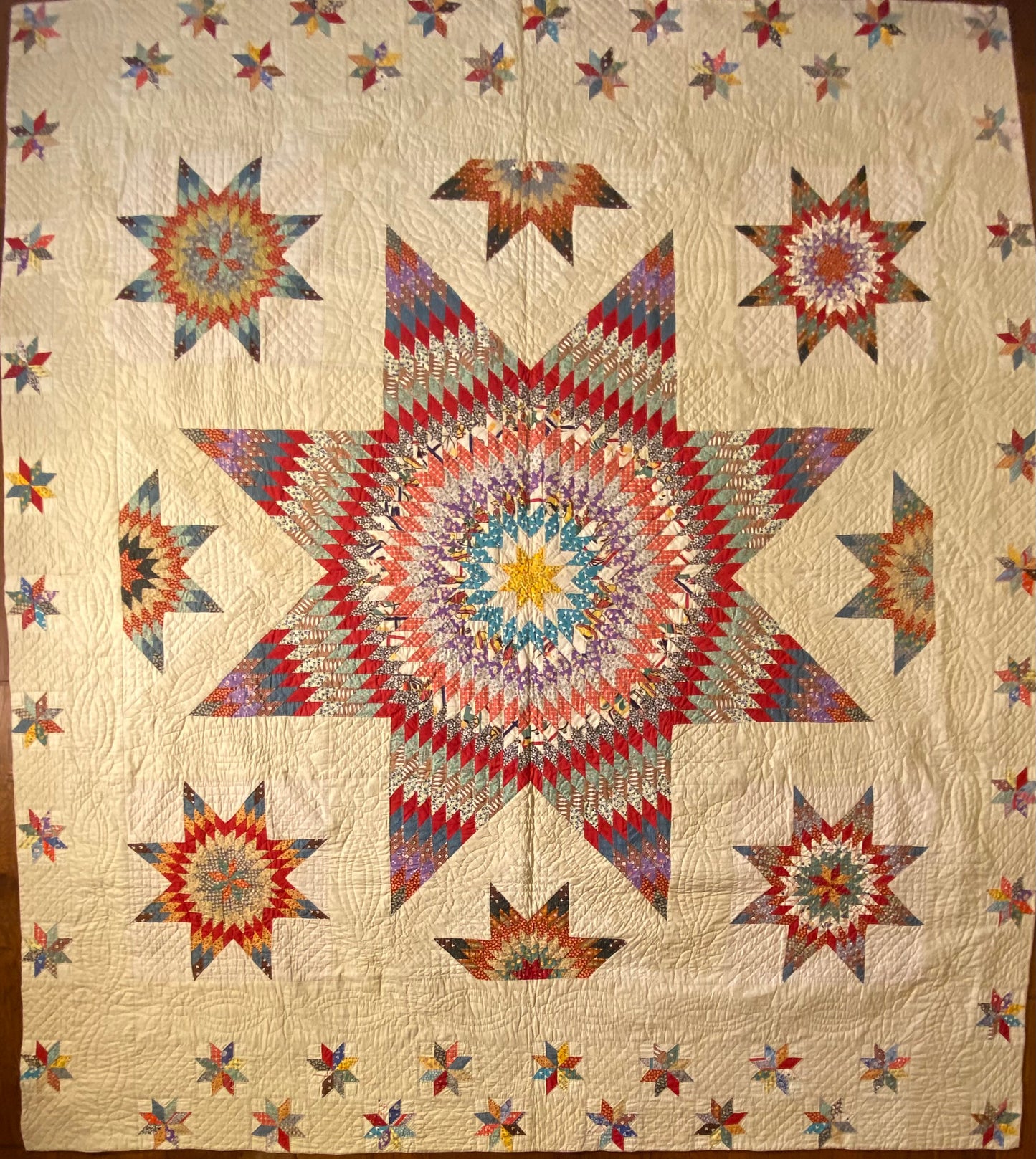 Blazing Star of Stars with Stars Border Quilt