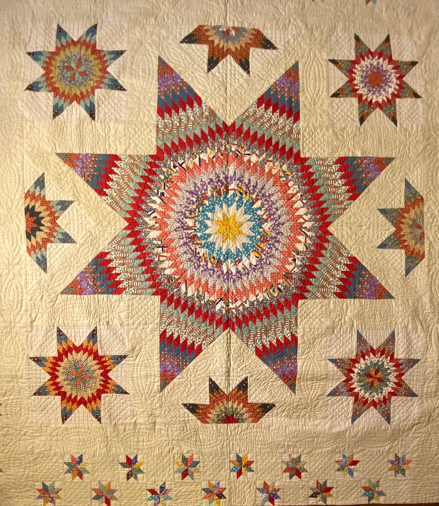 Blazing Star of Stars with Stars Border Quilt