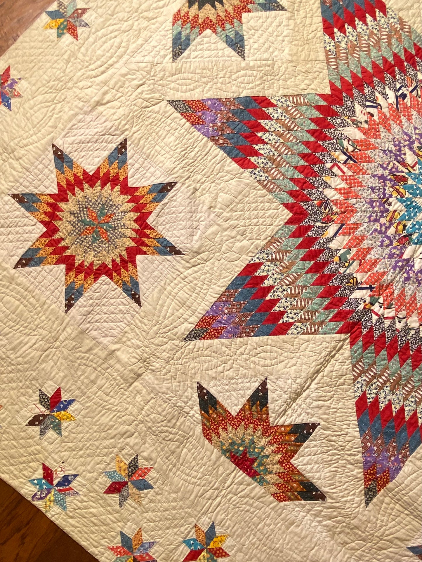 Blazing Star of Stars with Stars Border Quilt