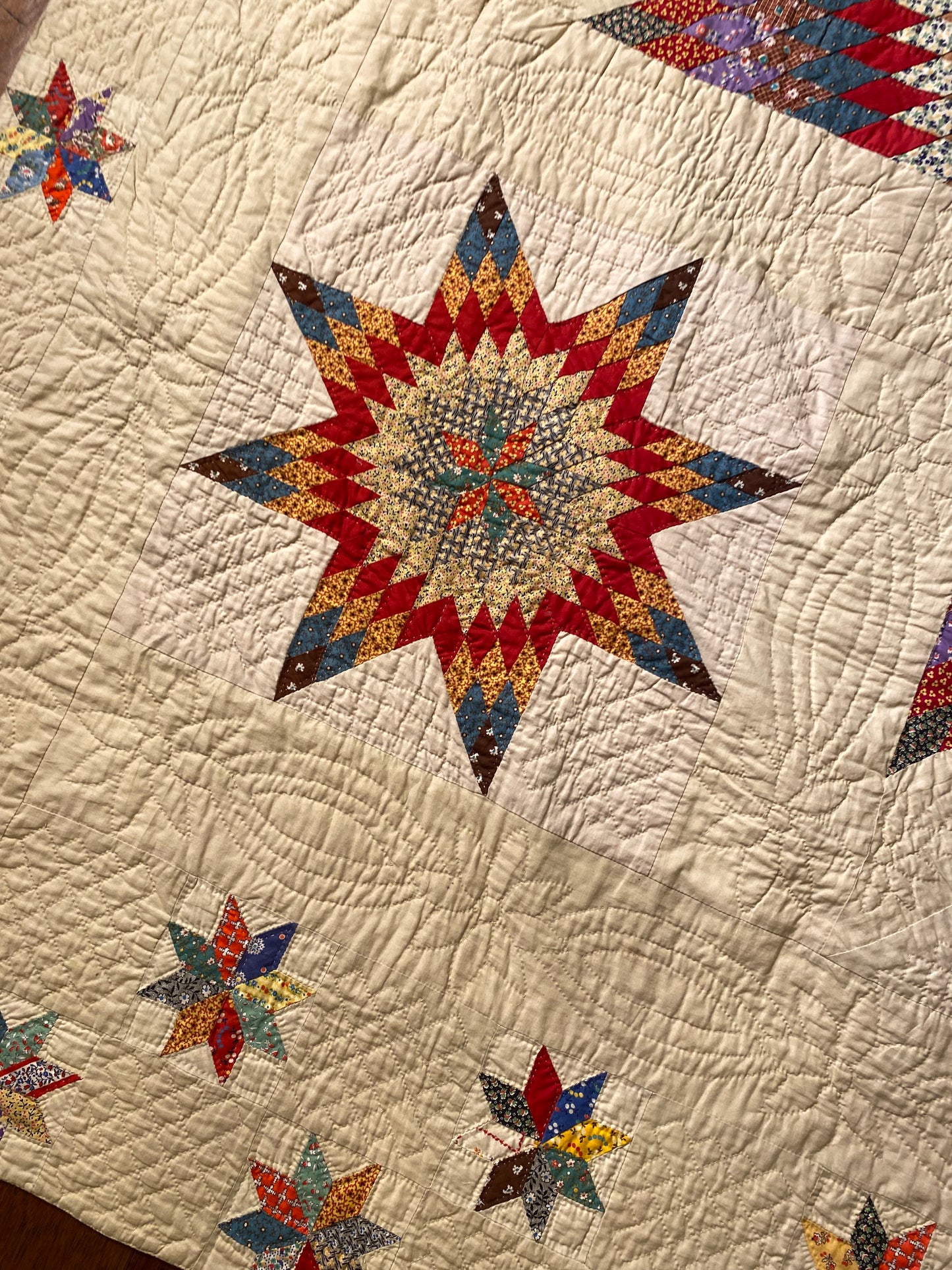 Blazing Star of Stars with Stars Border Quilt