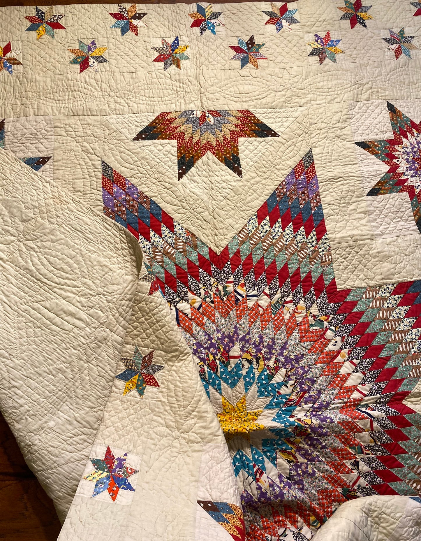 Blazing Star of Stars with Stars Border Quilt
