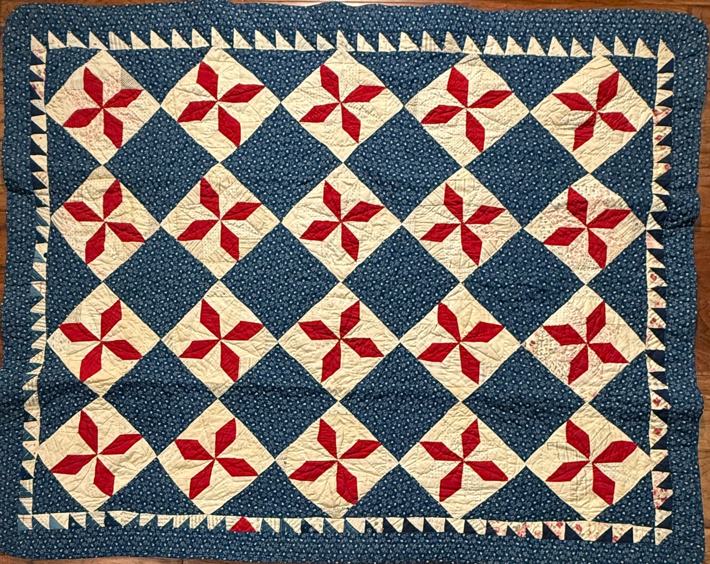 Variable Stars Original Crib Quilt with Sawtooth Border