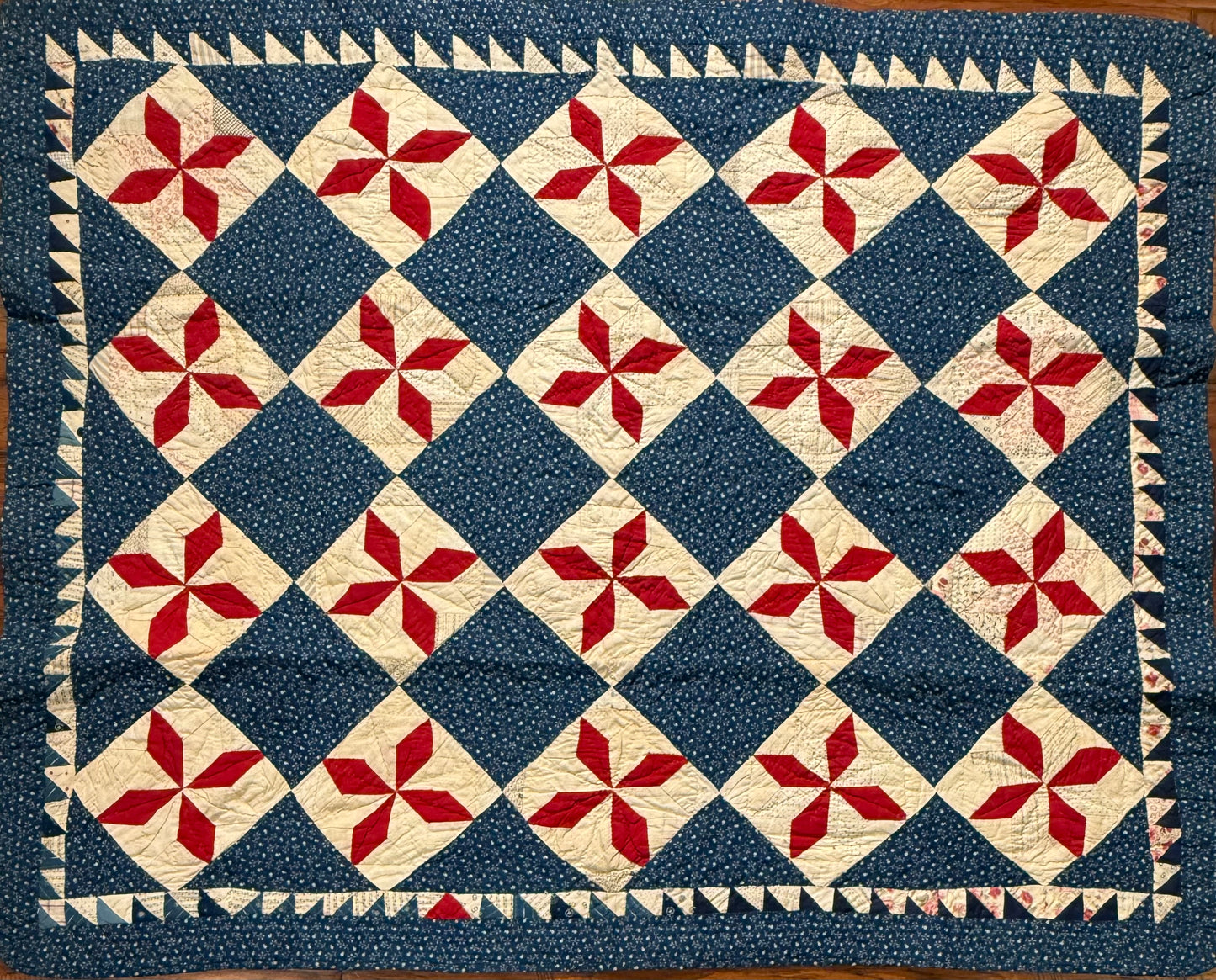 Variable Stars Original Crib Quilt with Sawtooth Border