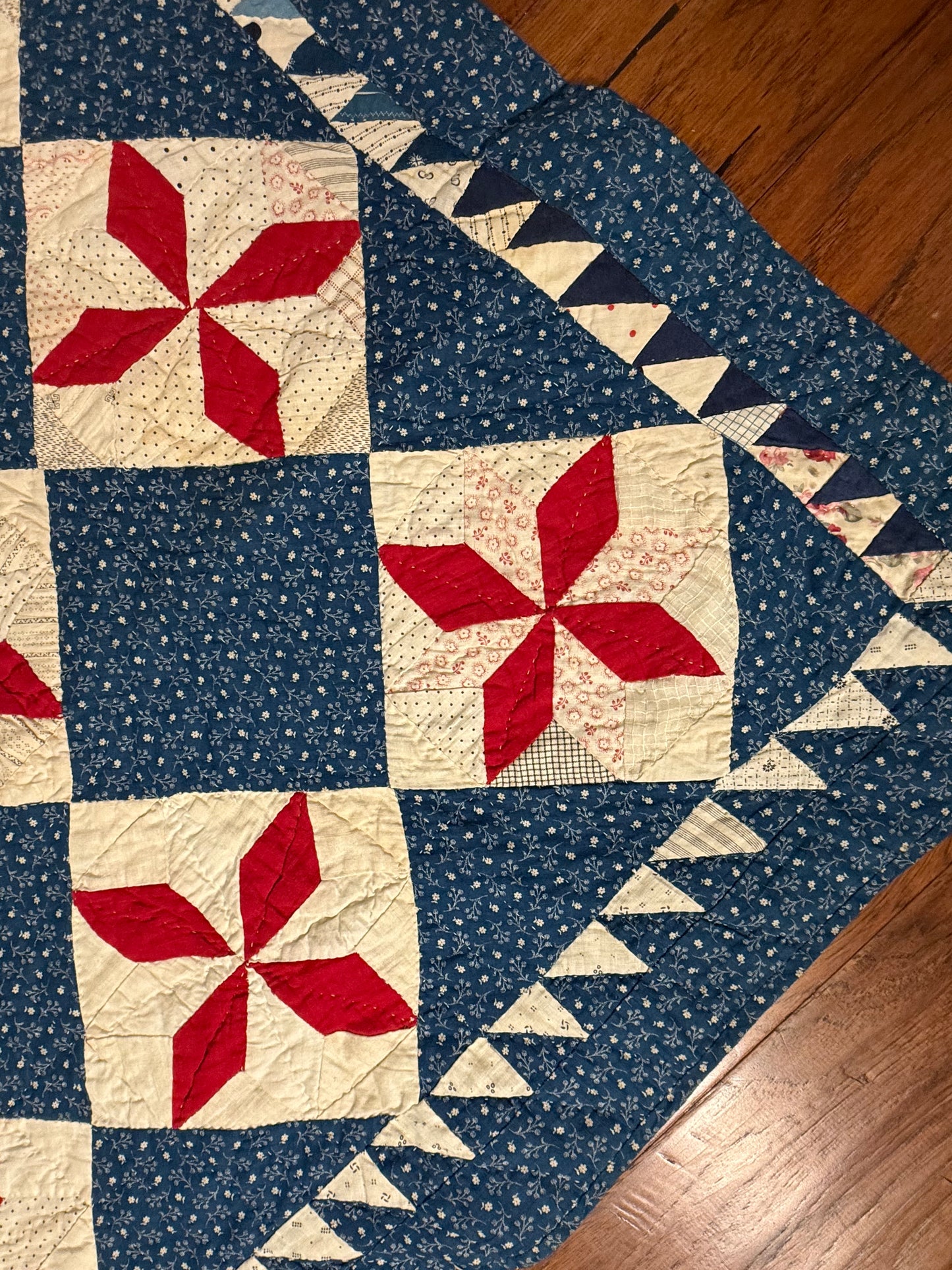 Variable Stars Original Crib Quilt with Sawtooth Border