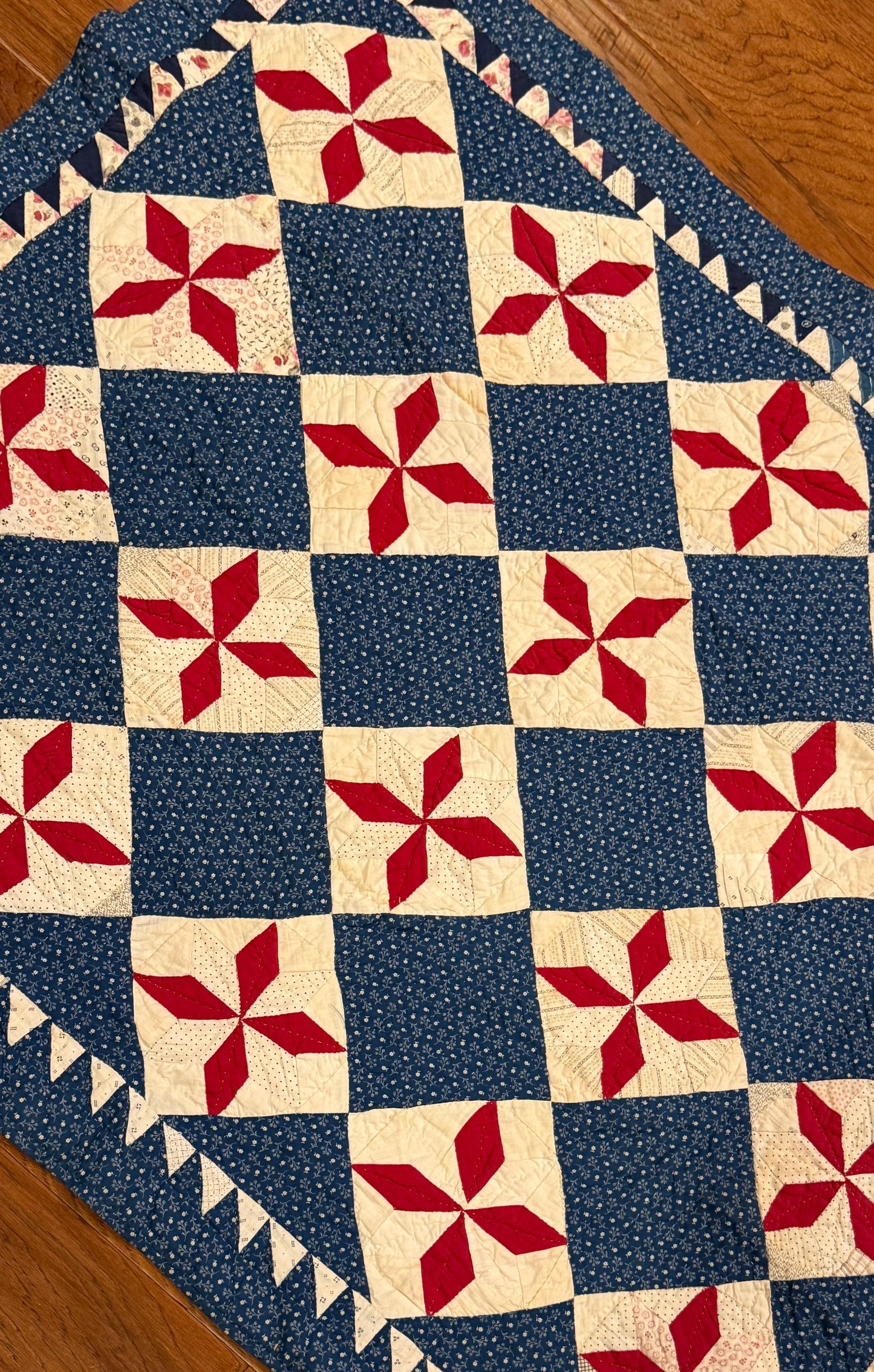Variable Stars Original Crib Quilt with Sawtooth Border