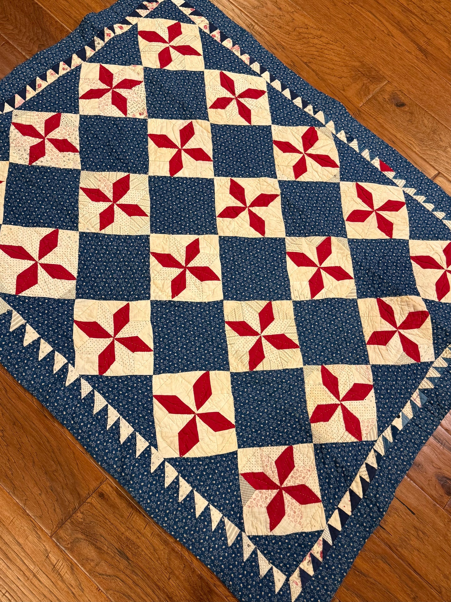 Variable Stars Original Crib Quilt with Sawtooth Border