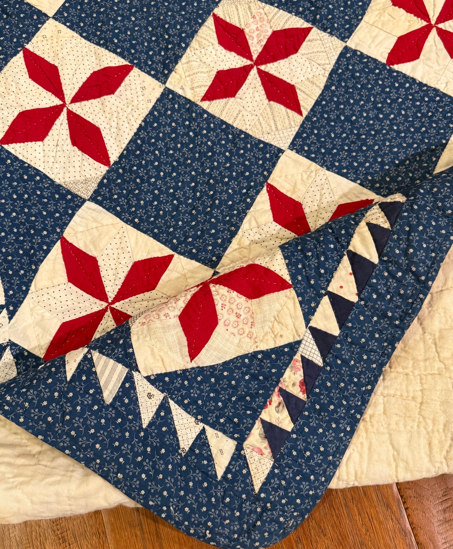 Variable Stars Original Crib Quilt with Sawtooth Border