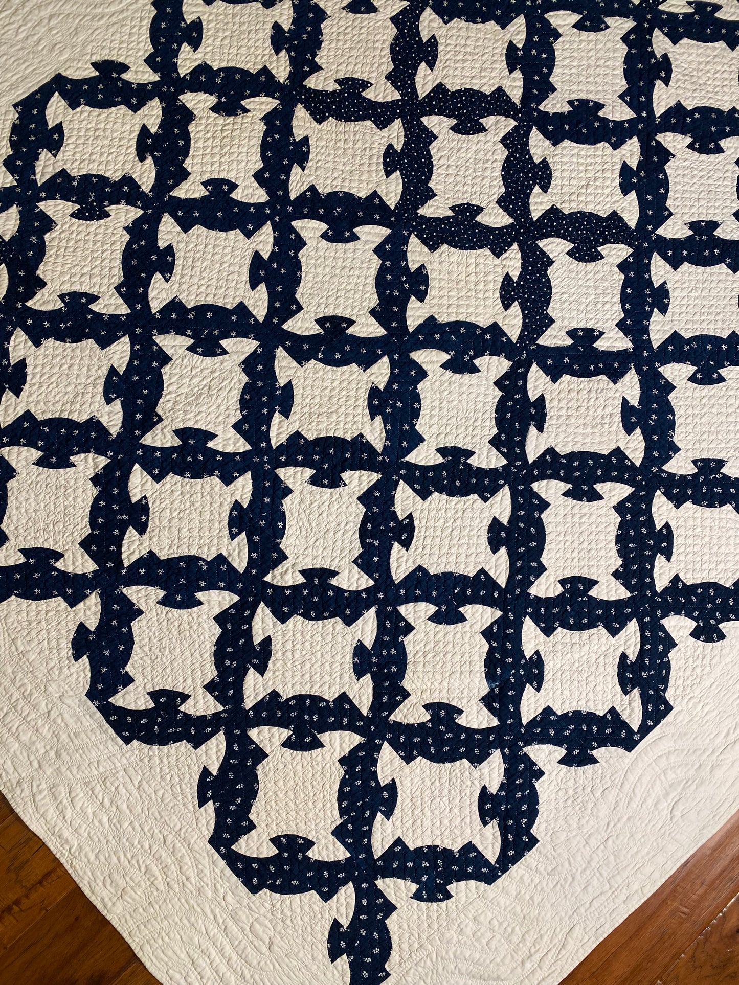 Dated Initialed Drunkards Path Quilt