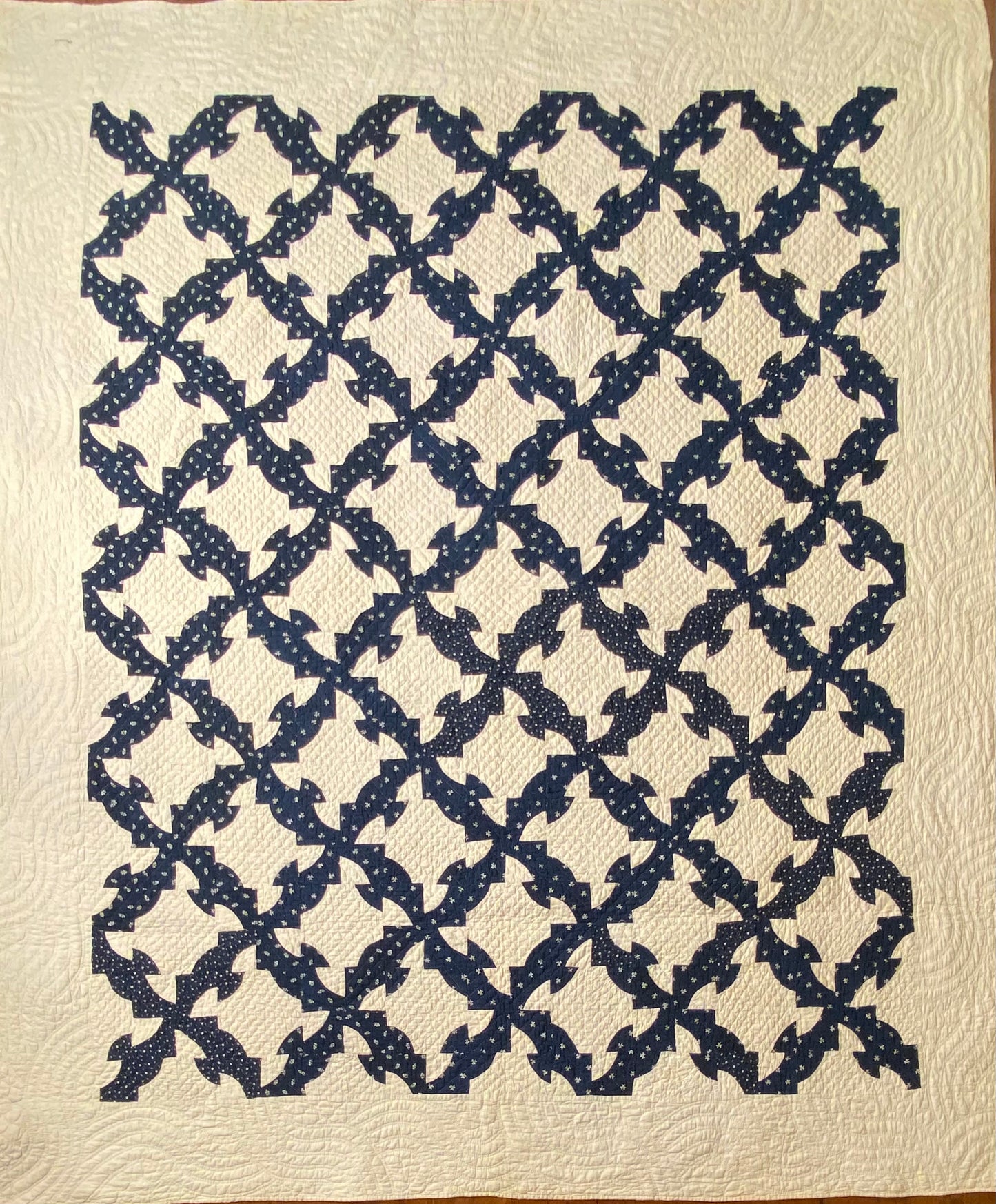 Dated Initialed Drunkards Path Quilt