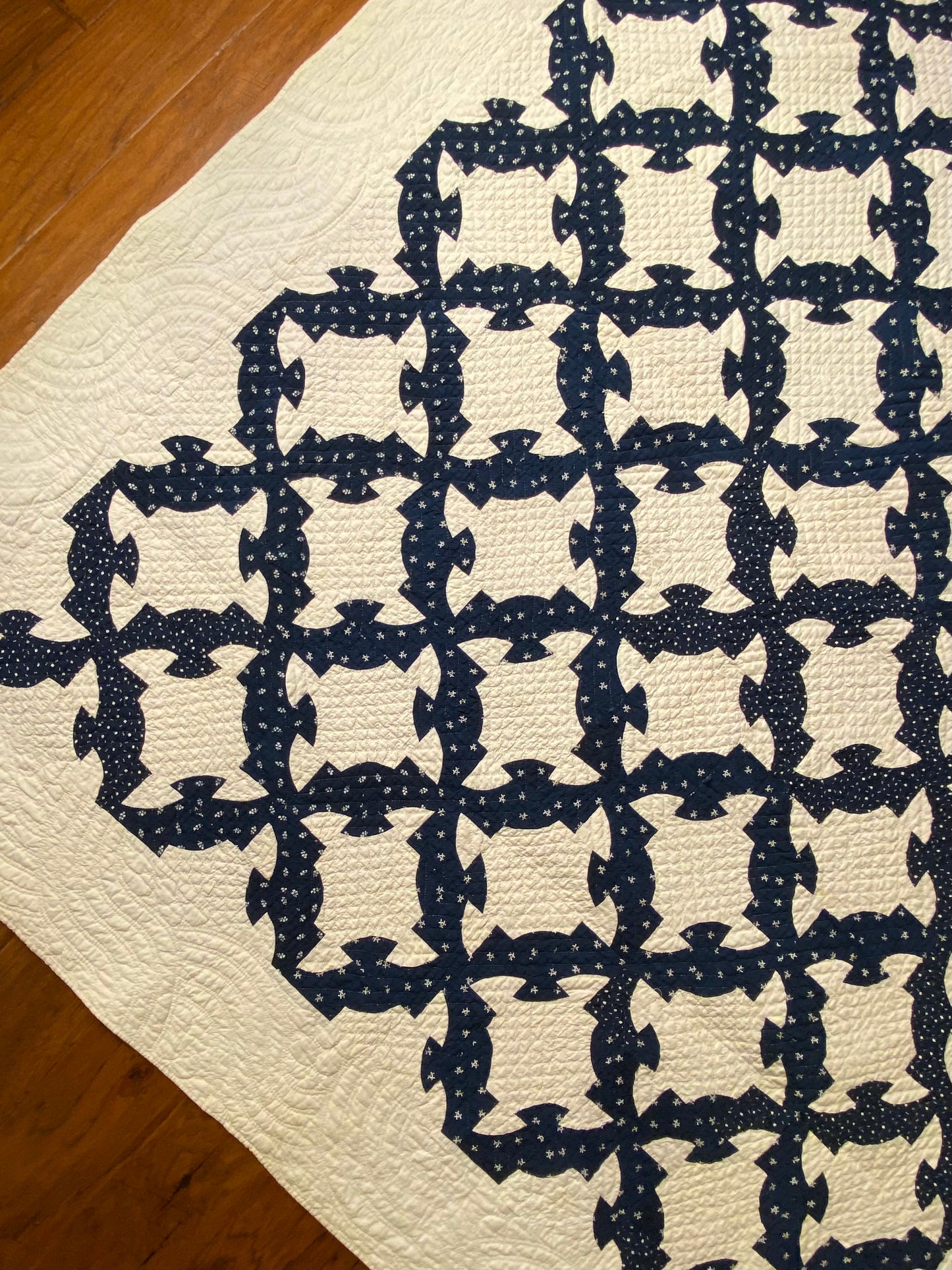 Dated Initialed Drunkards Path Quilt