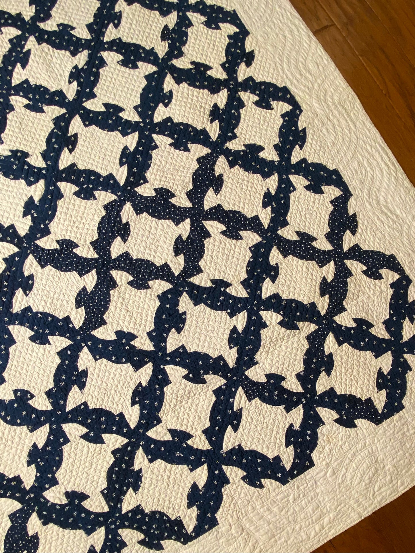Dated Initialed Drunkards Path Quilt