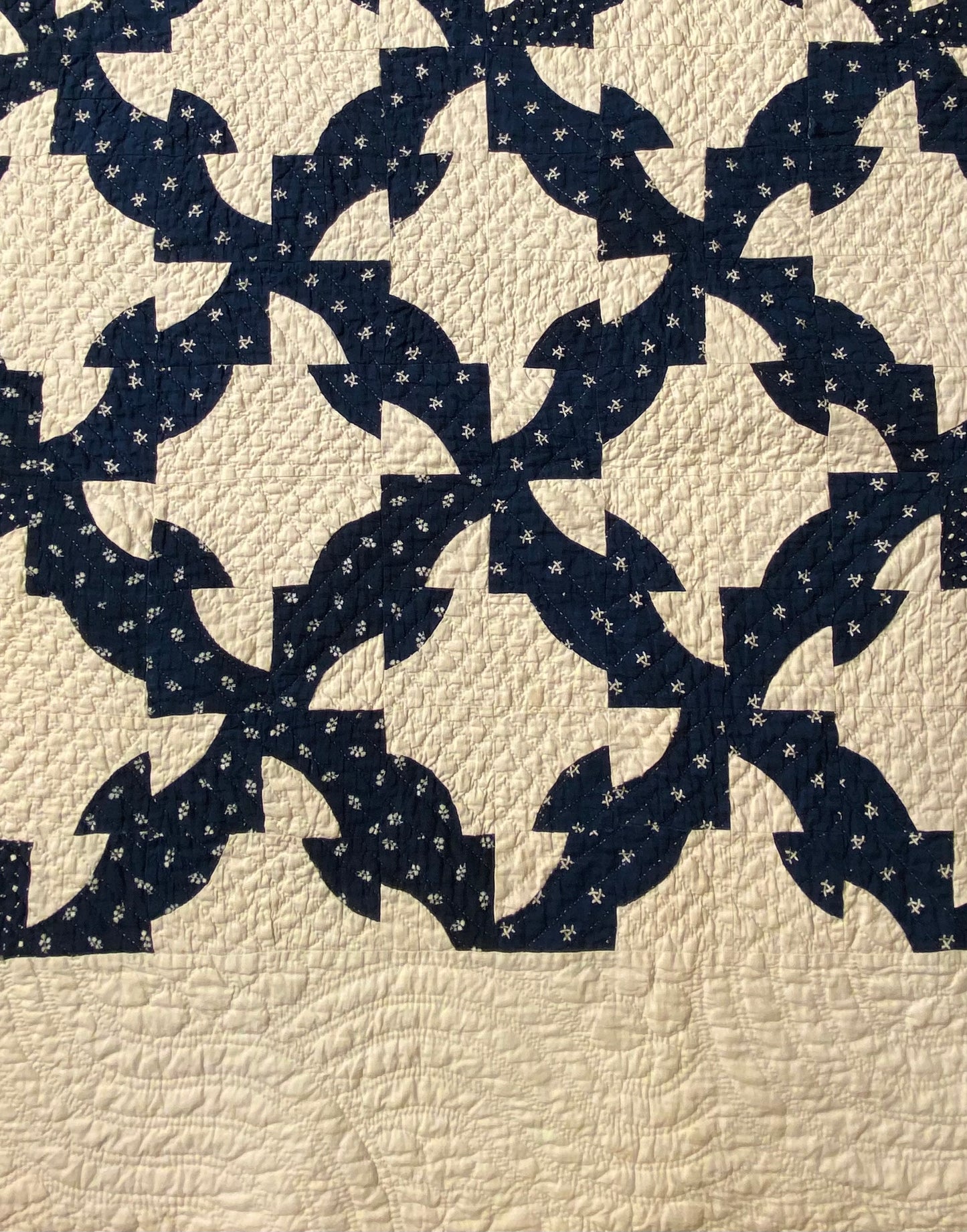 Dated Initialed Drunkards Path Quilt