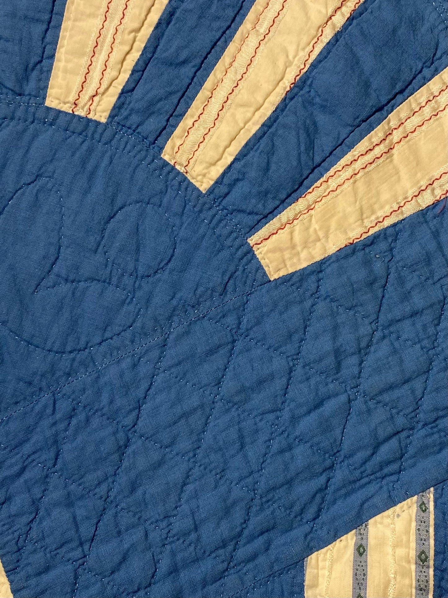 Unique Friendship Fan Quilt on Blue