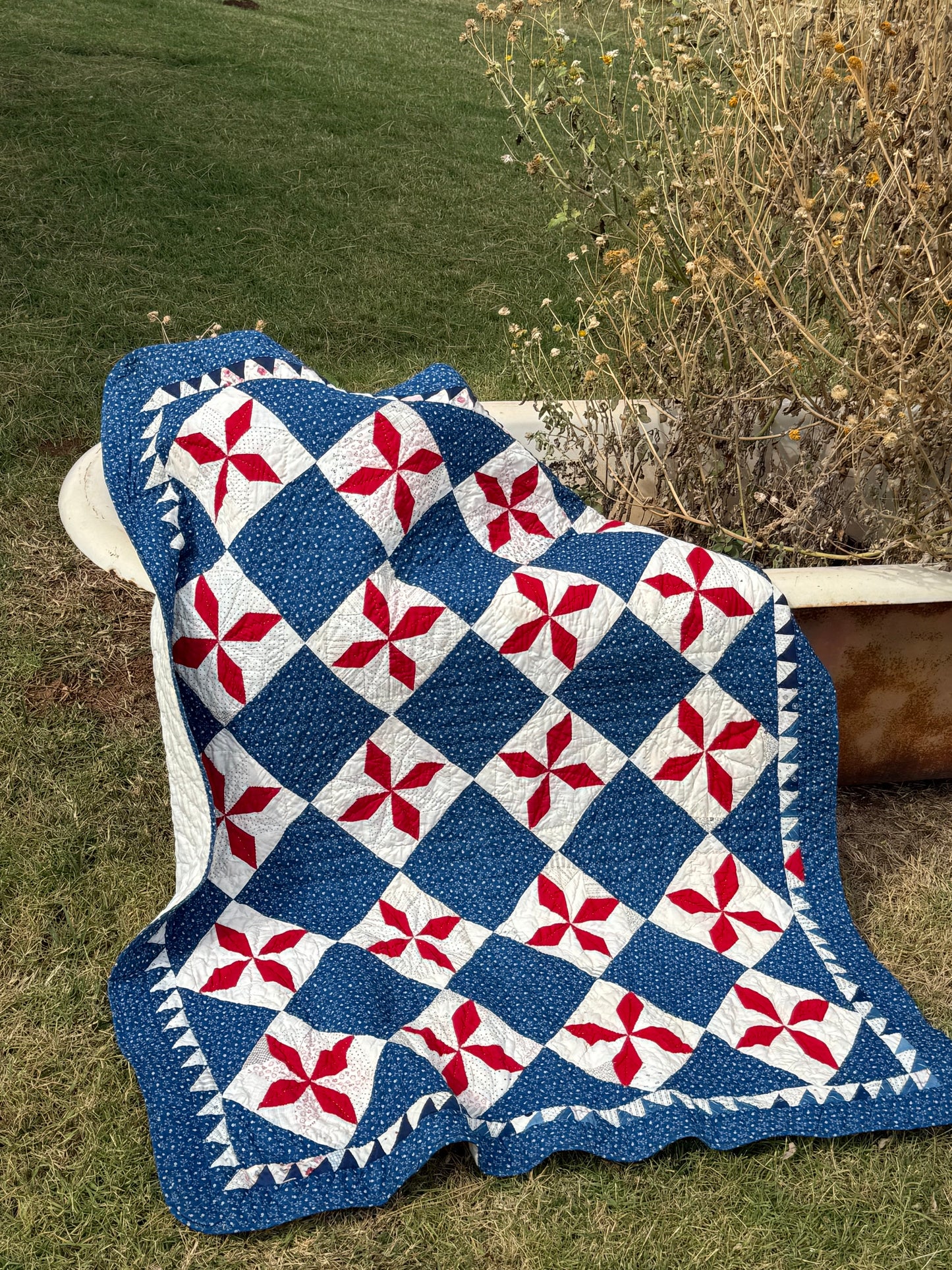 Variable Stars Original Crib Quilt with Sawtooth Border