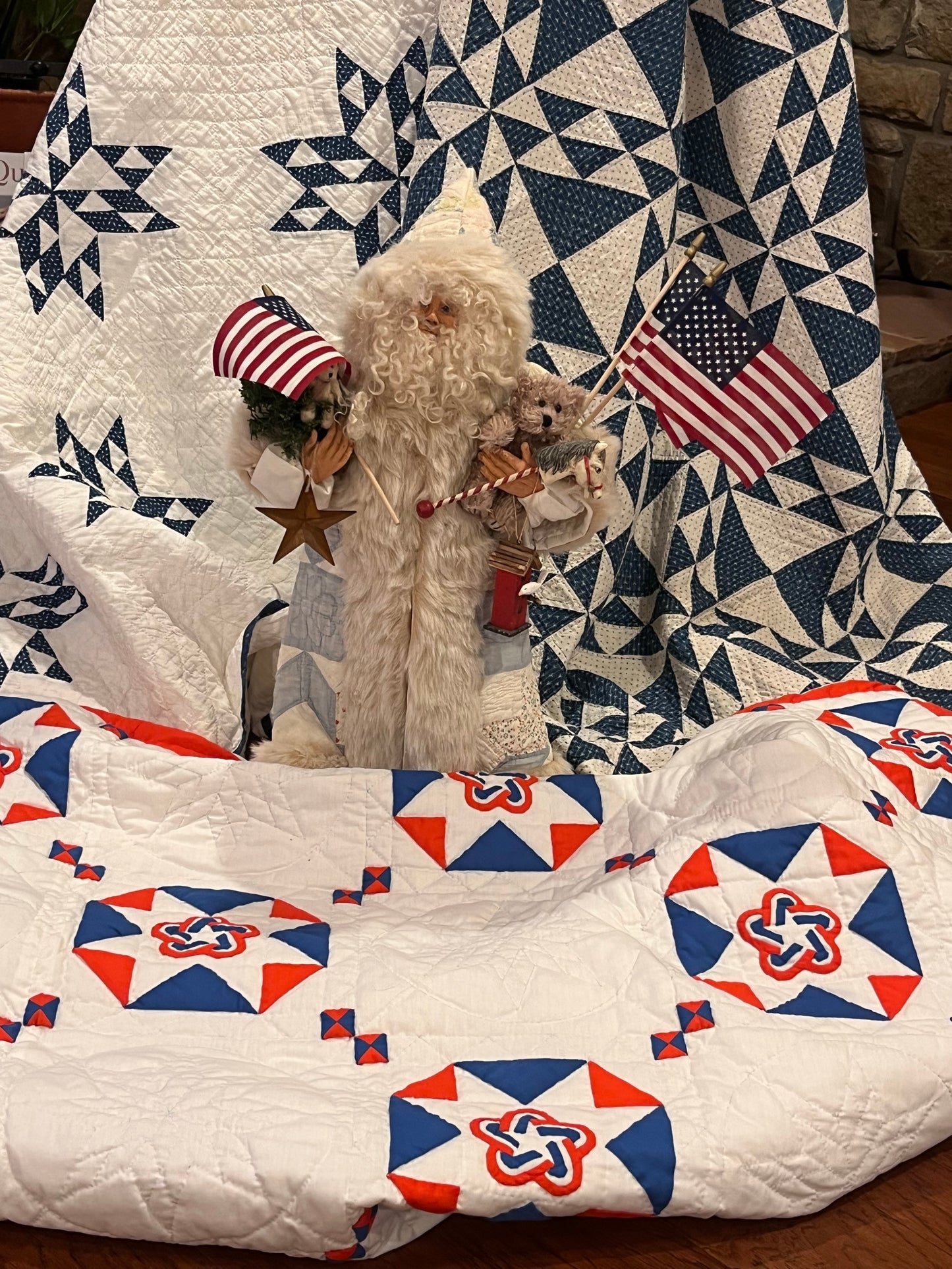 1976 Bicentennial Star Mountain Mist Vintage Quilt